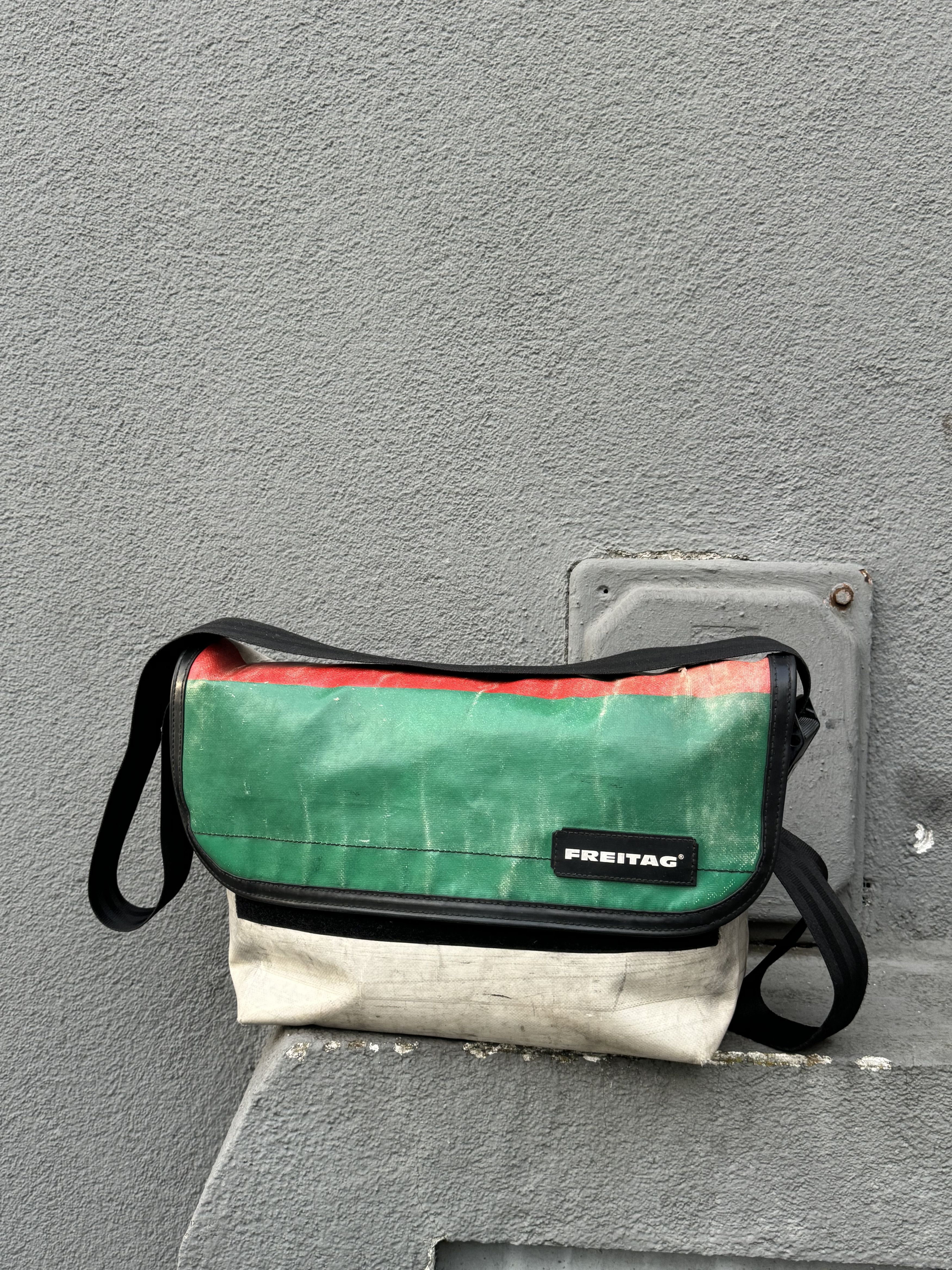 Freitag F42 6 Webstripe Messenger Shoulder Bag Red Green, Men's