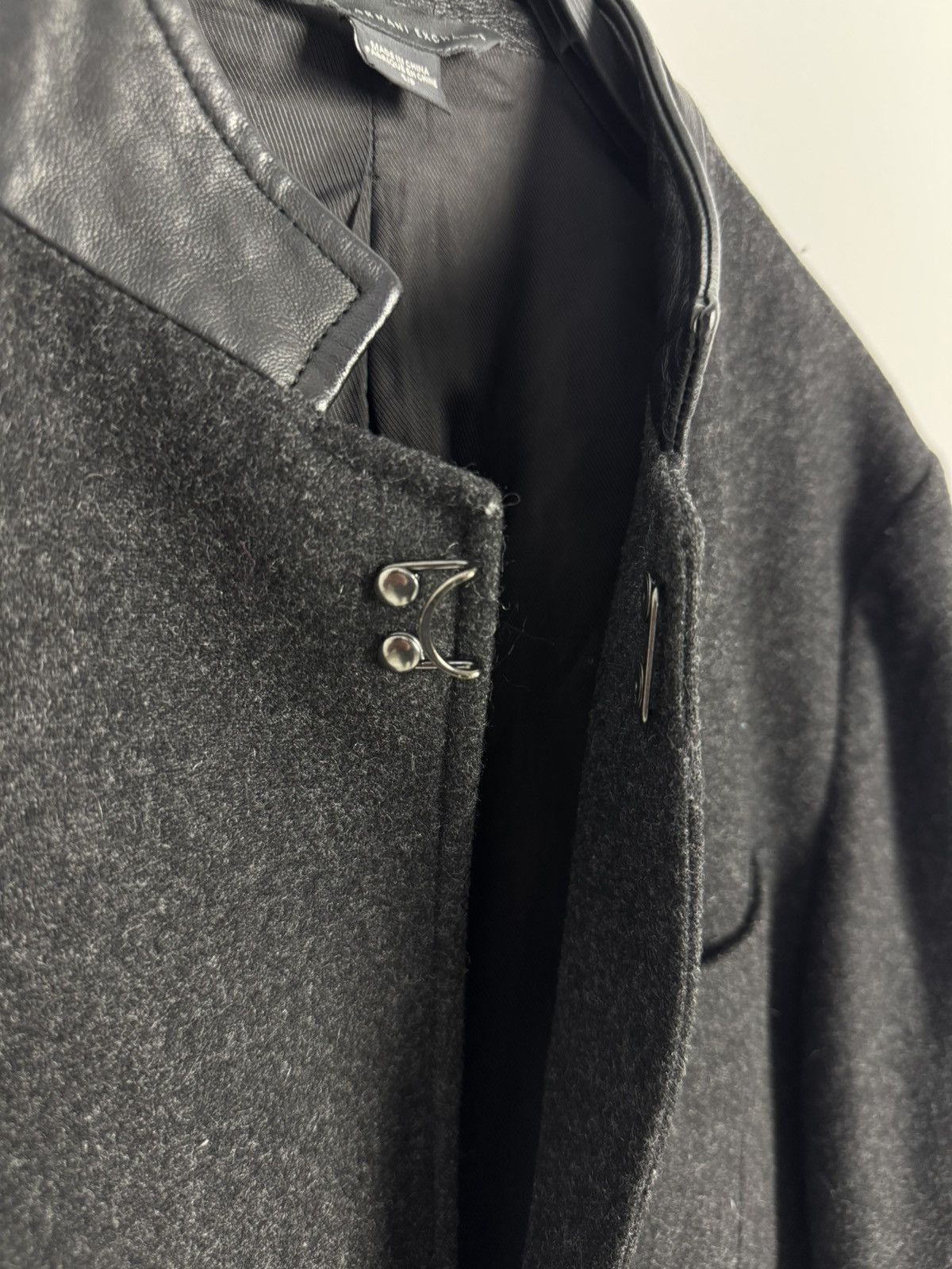 Armani Exchange Armani Exchange Wool Blend Leather Collar Blazer Jacket Size US S / EU 44-46 / 1 - 5 Thumbnail