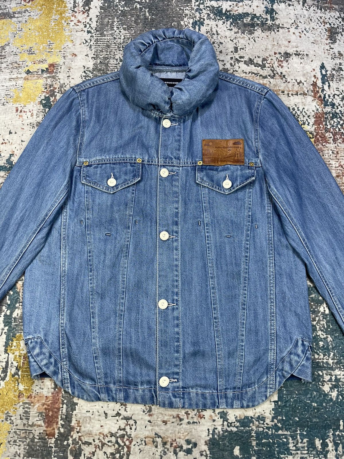 mercibeaucoup Issey Miyake Mercibeaucoup, Pillow Neck Denim Shirt Jacket Size US S / EU 44-46 / 1 - 2 Thumbnail
