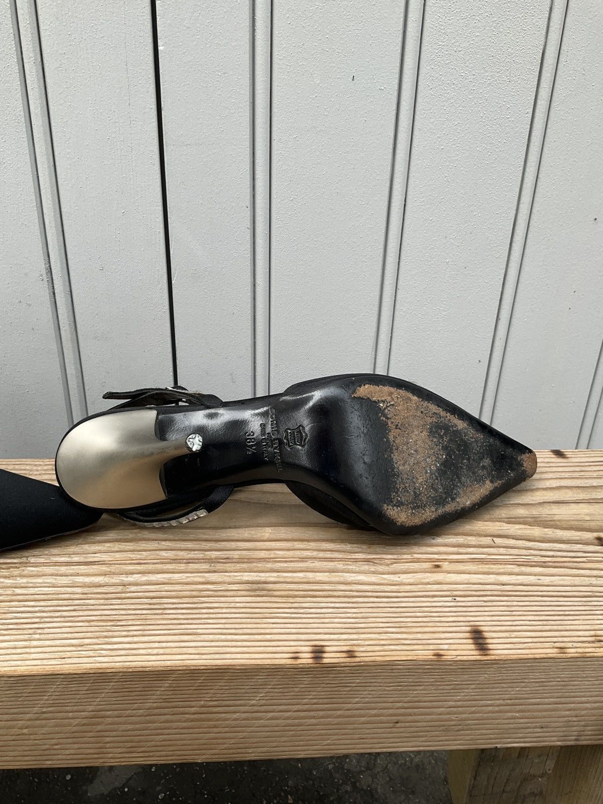 Sonia Rykiel Sonia Rykiel black satin heels with rhinestones straps Size US 7.5 / IT 37.5 - 11 Thumbnail