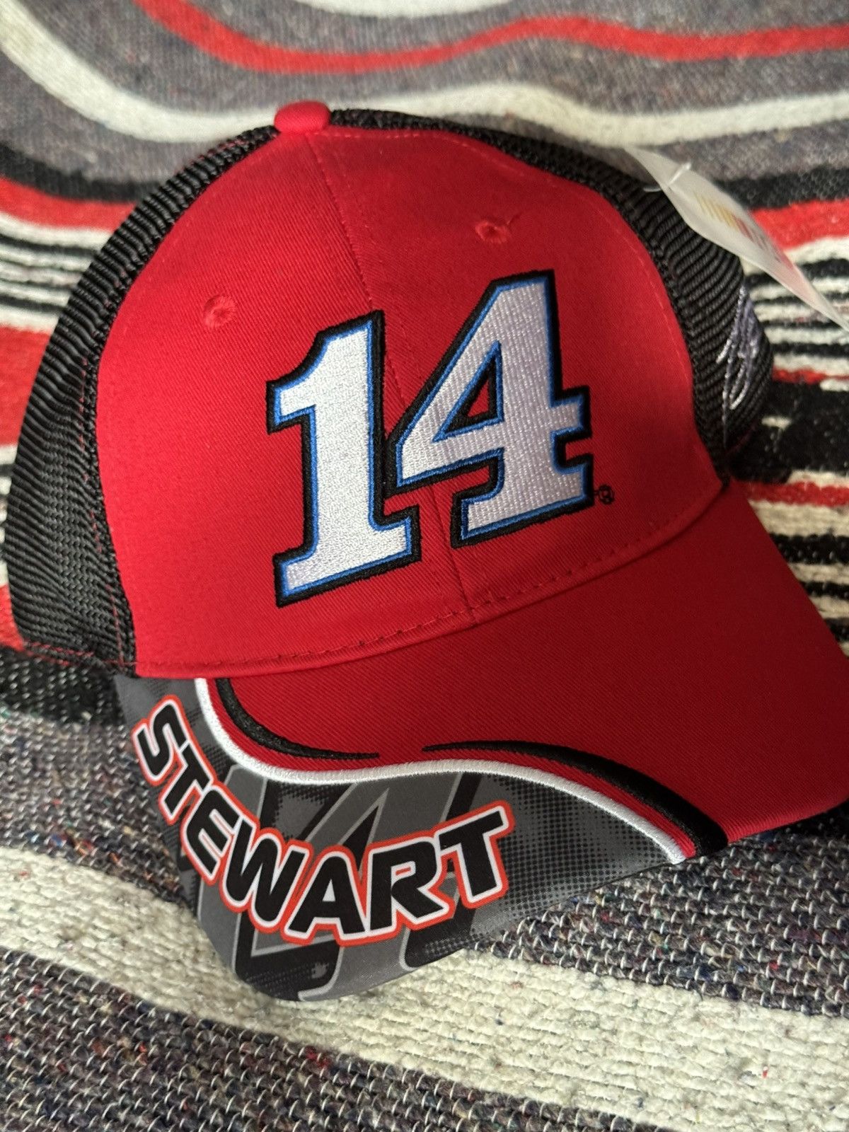 NASCAR Nascar #14 Tony Stewart Racing Moto Formula 1 y2k Hat Size ONE SIZE - 3 Thumbnail