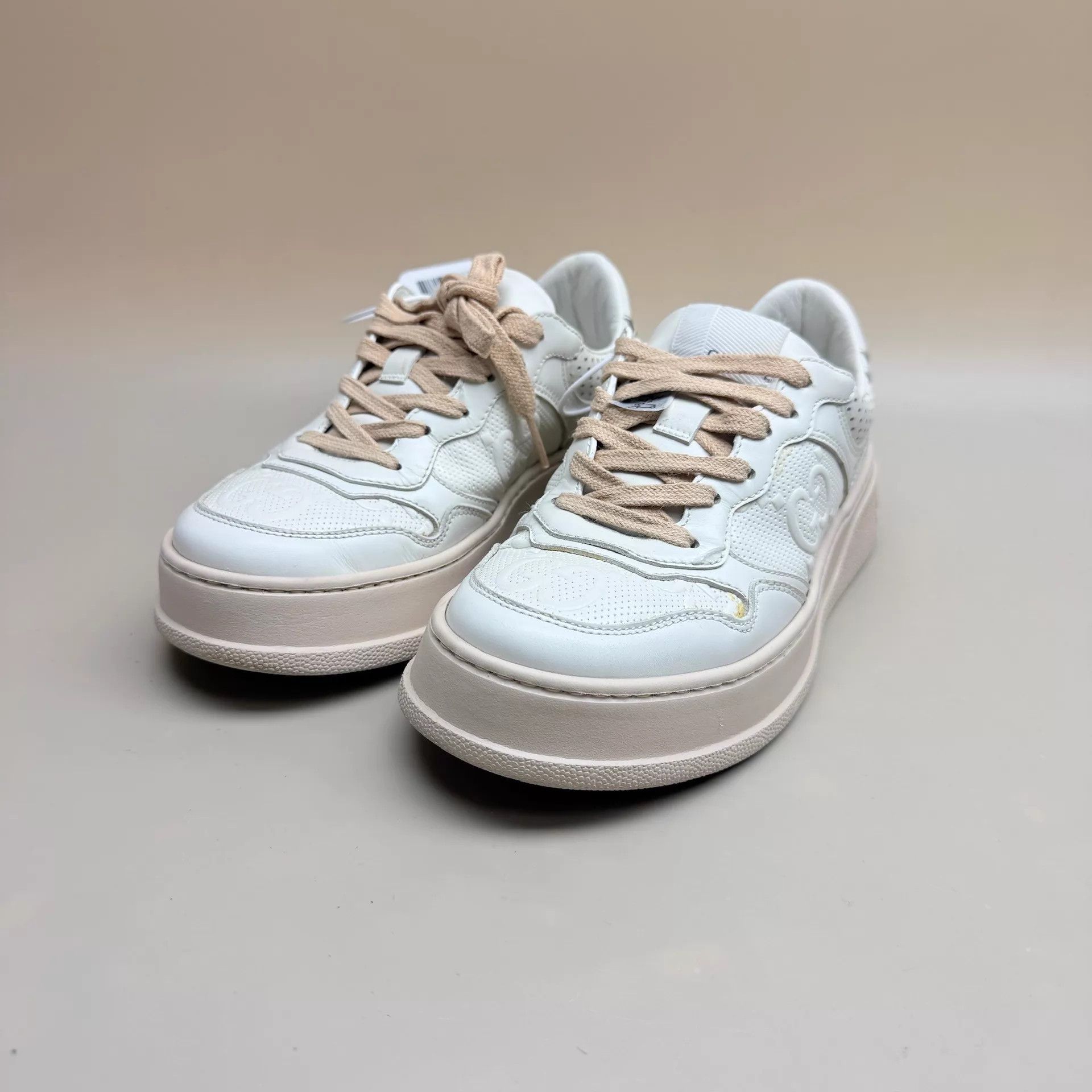 Gucci GUCCI White Pink Double G Creme Women's 35 99 New Size US 4.5 / IT 34.5 - 1 Thumbnail