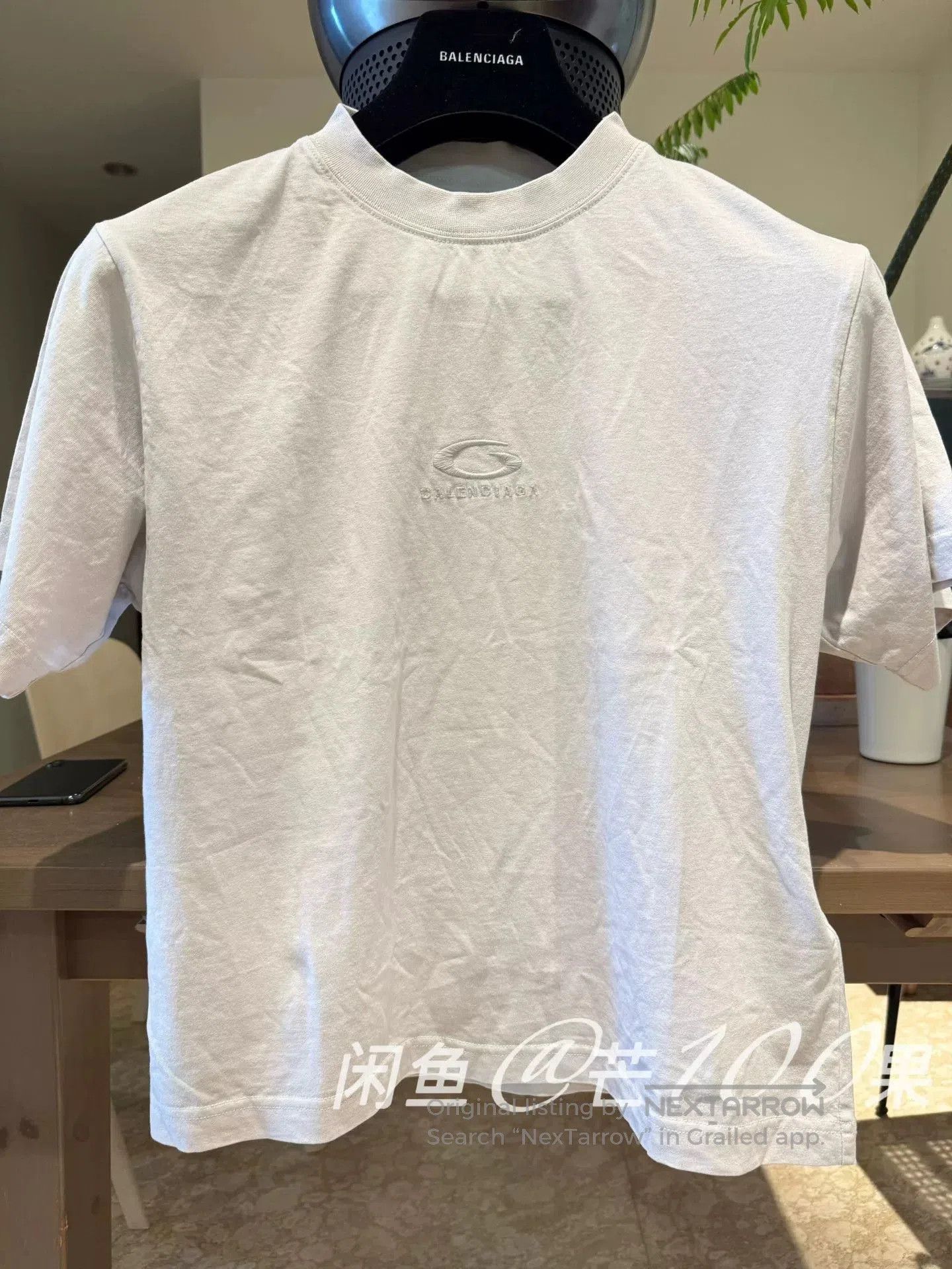 Balenciaga Balenciaga 25 Embroidered Logo Washed White Tee. Size XS / US 0-2 / IT 36-38 - 1 Thumbnail