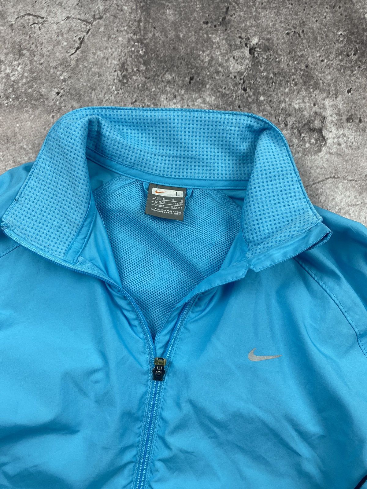 Nike × Vintage Vintage Nike Y2K light blue swoosh drill windbreaker 00’s Size US M / EU 48-50 / 2 - 2 Thumbnail
