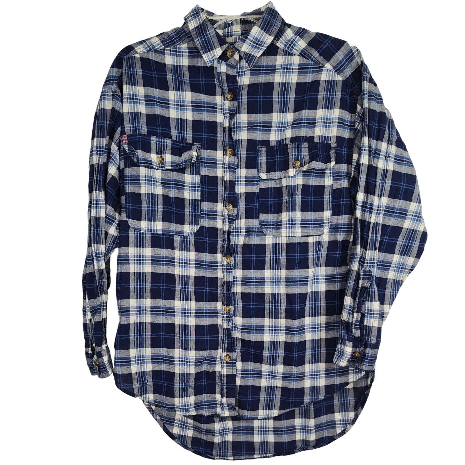 Bdg BDG Button Up Shirt Men Size S Blue White Plaid Flap Pockets Size US S / EU 44-46 / 1 - 1 Thumbnail