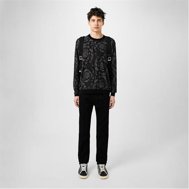 Versace o1g2r1mq0824 Baroque Jumper in Black & Grey Size US L / EU 52-54 / 3 - 6 Thumbnail