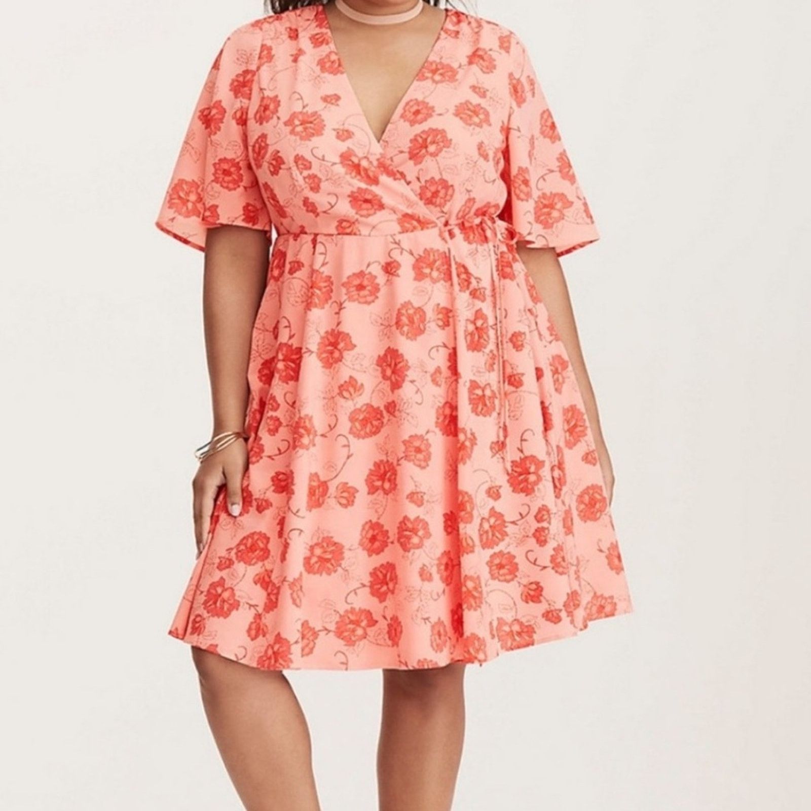 Other TORRID Floral Print Georgette Faux Wrap Dress Size XL / US 12-14 / IT 48-50 - 1 Thumbnail