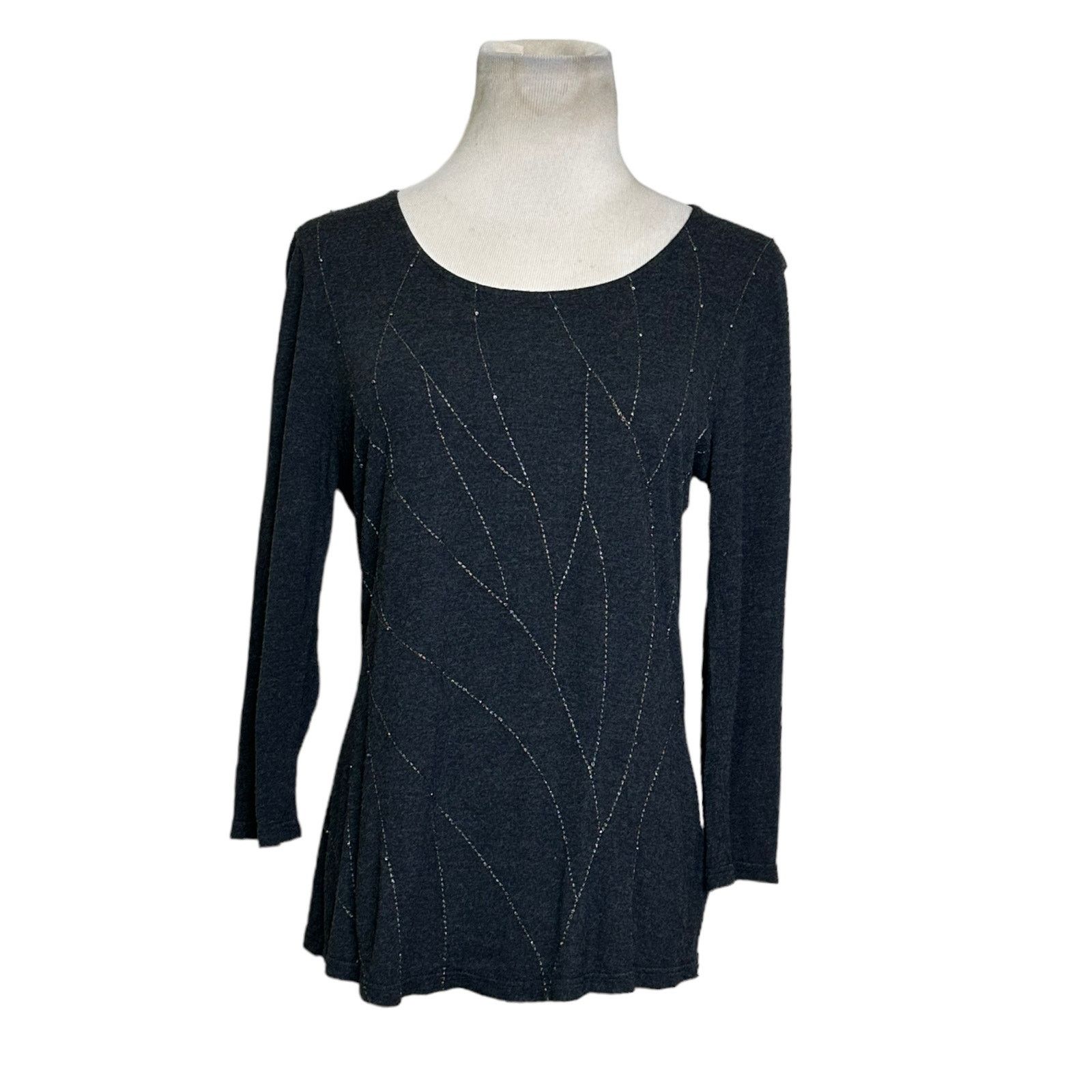 Coldwater Creek Coldwater Creek gray embellished casual top size Small Size S / US 4 / IT 40 - 7 Thumbnail