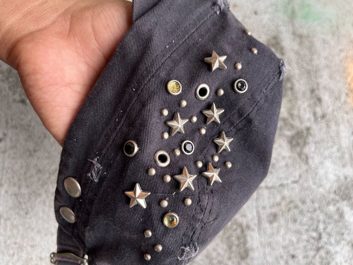 If Six Was Nine × Japanese Brand × Le Grande Bleu (L.G.B.) TWO FOLD DISTRASSED STUDED HAT Size ONE SIZE - 4 Thumbnail