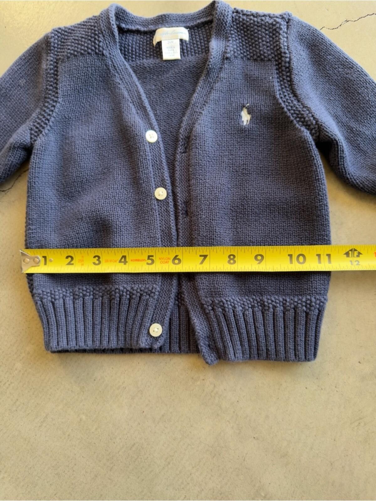 Polo Ralph Lauren Ralph Lauren / Cotton Knit Cardigan Sweater / Navy / 24M Size US XXS / EU 40 - 6 Thumbnail