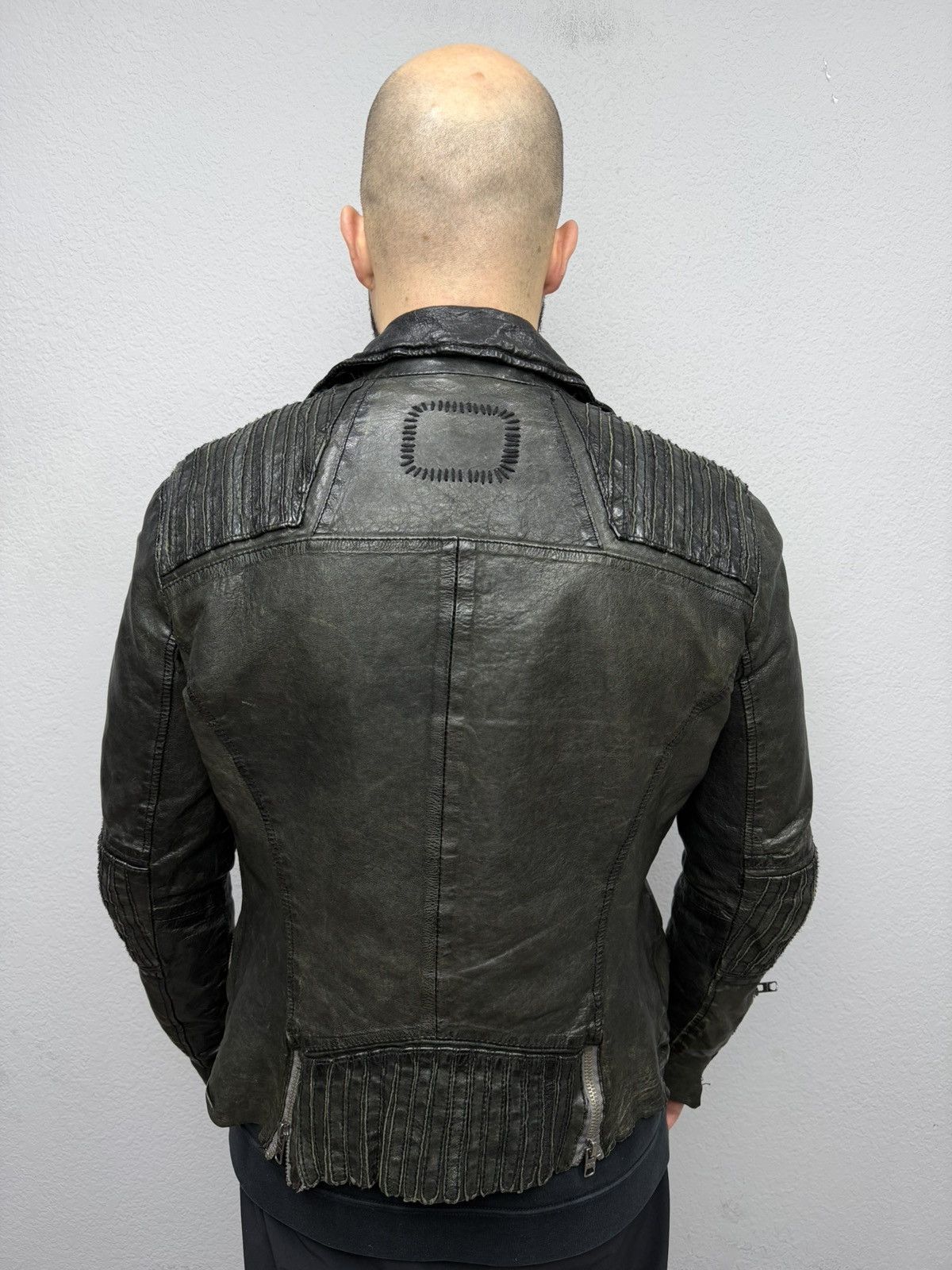 If Six Was Nine Rick Owens Style Bomber Cropped Leather Jacket Distressed Size US M / EU 48-50 / 2 - 9 Thumbnail