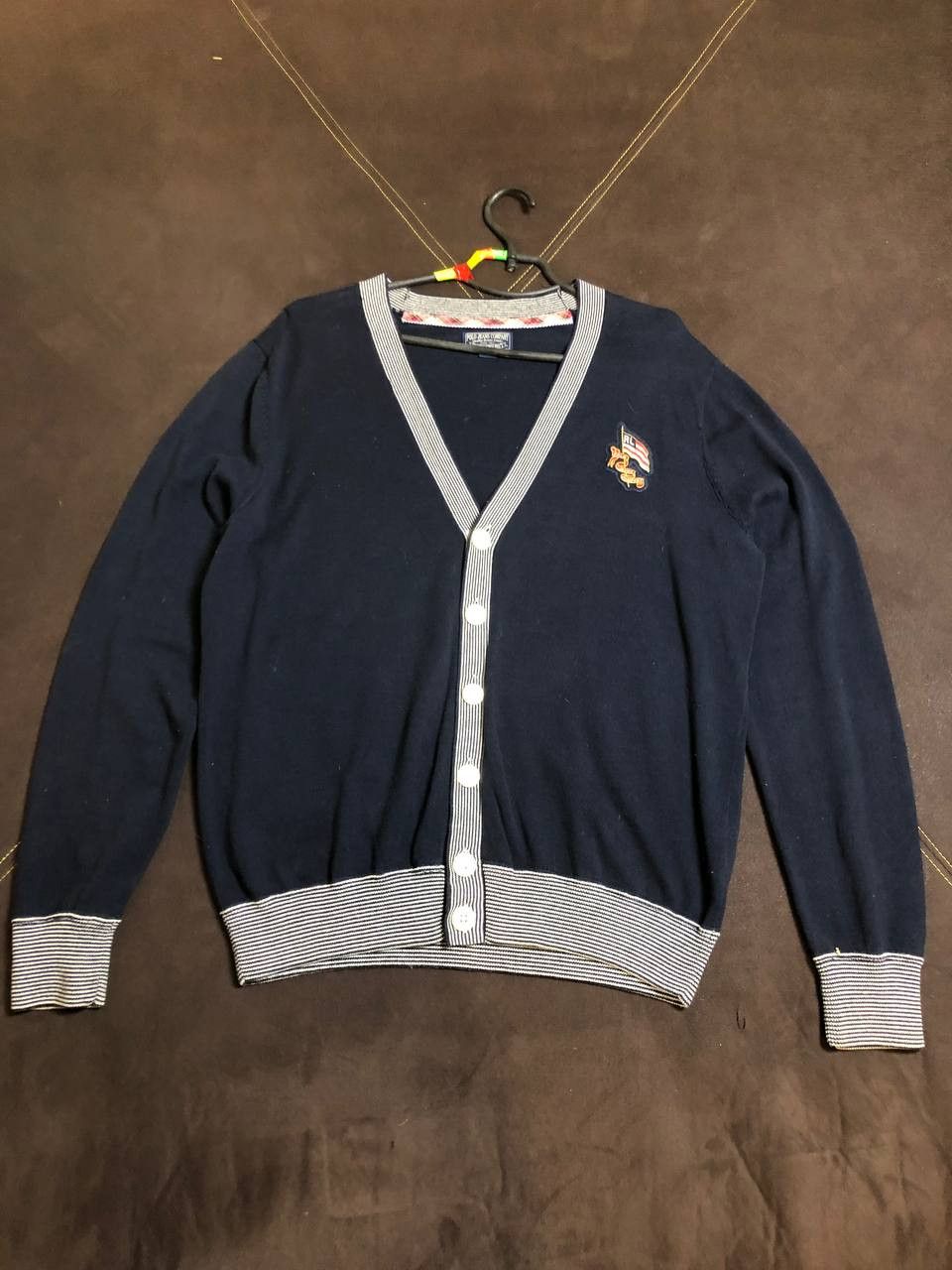 Polo Ralph Lauren Polo Ralph Lauren V-Neck Cardigan Sweater Navy Blue Size US L / EU 52-54 / 3 - 1 Thumbnail