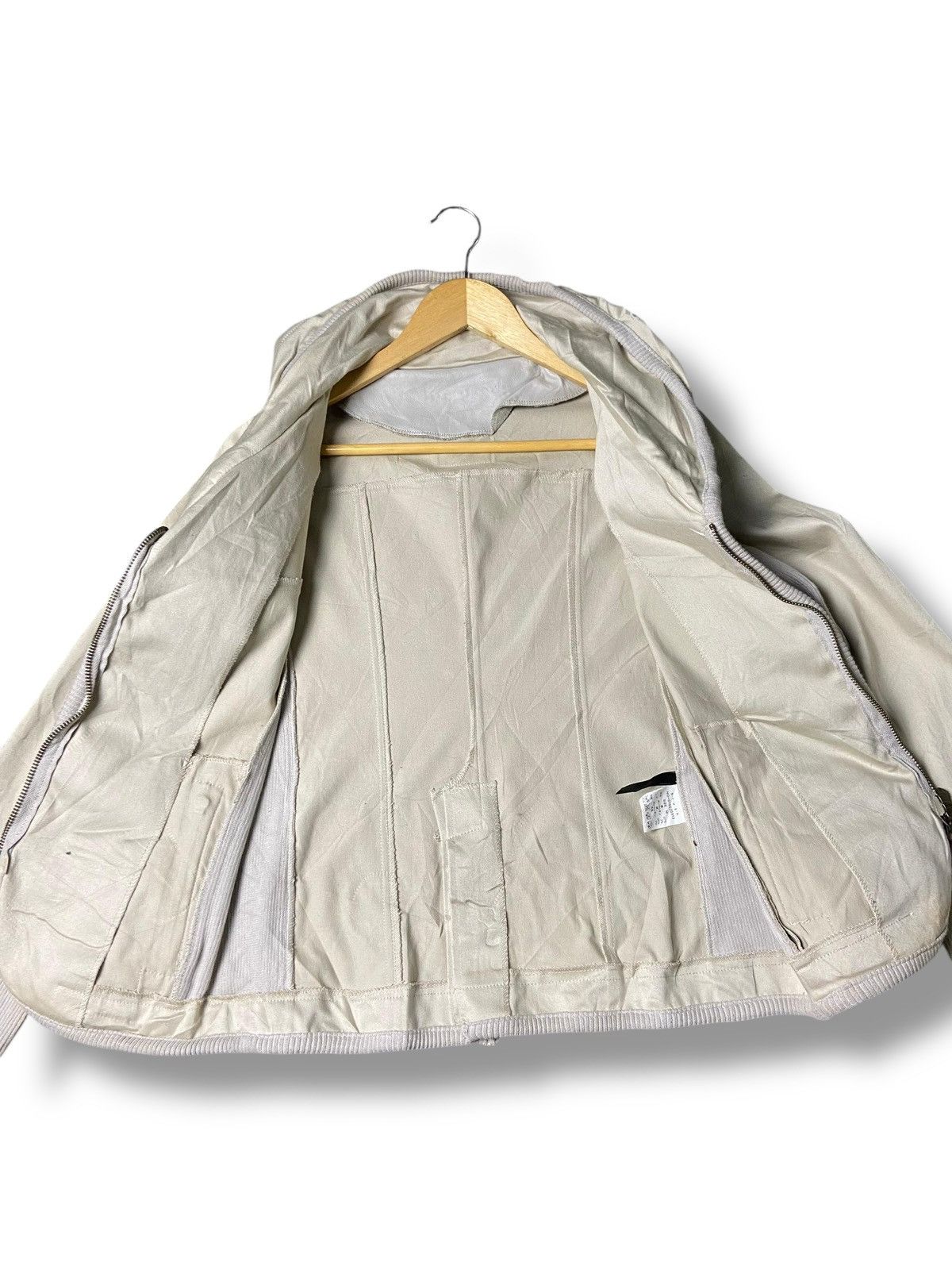 Japanese Brand B.R.U.S.H Canvas Leather Hidden Hooded Crop Jacket (142) Size US XXS / EU 40 - 6 Thumbnail