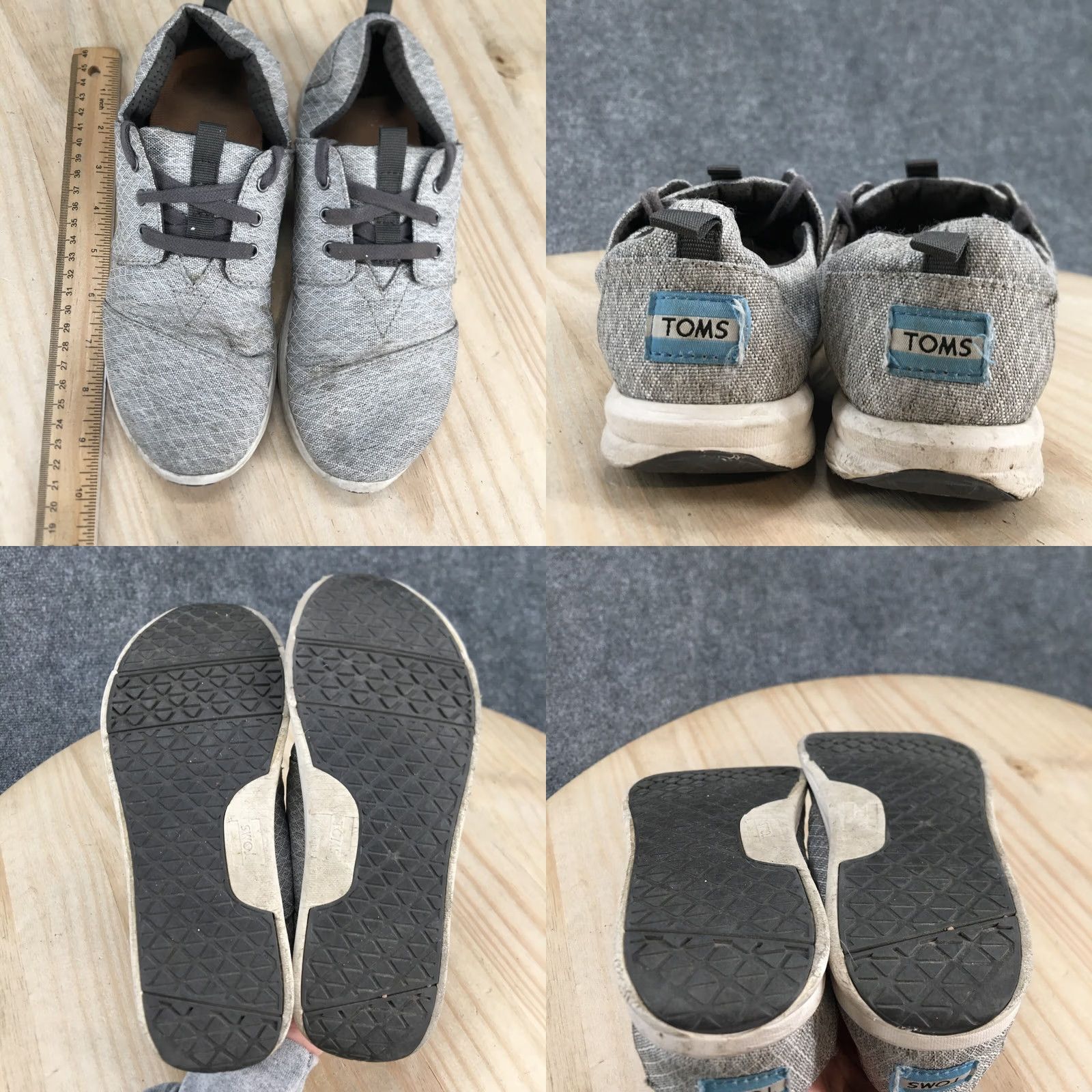 Toms TOMS Womens 6 Del Ray Sneakers Gray Canvas Round Toe Low Top Modern Athleisure Shoes Size M / US 6-8 / IT 42-44 - 8 Thumbnail