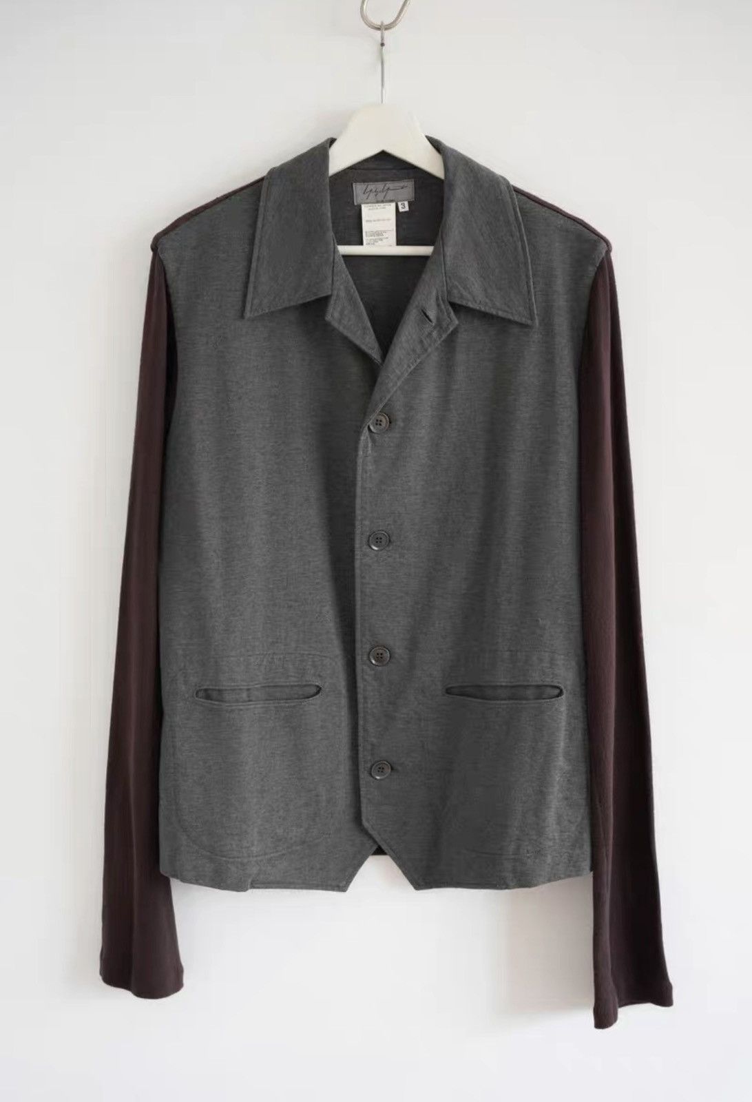 Yohji Yamamoto Yohji Yamamoto 01SS Grey Brown Panel Shirt K4 Size US L / EU 52-54 / 3 - 1 Thumbnail