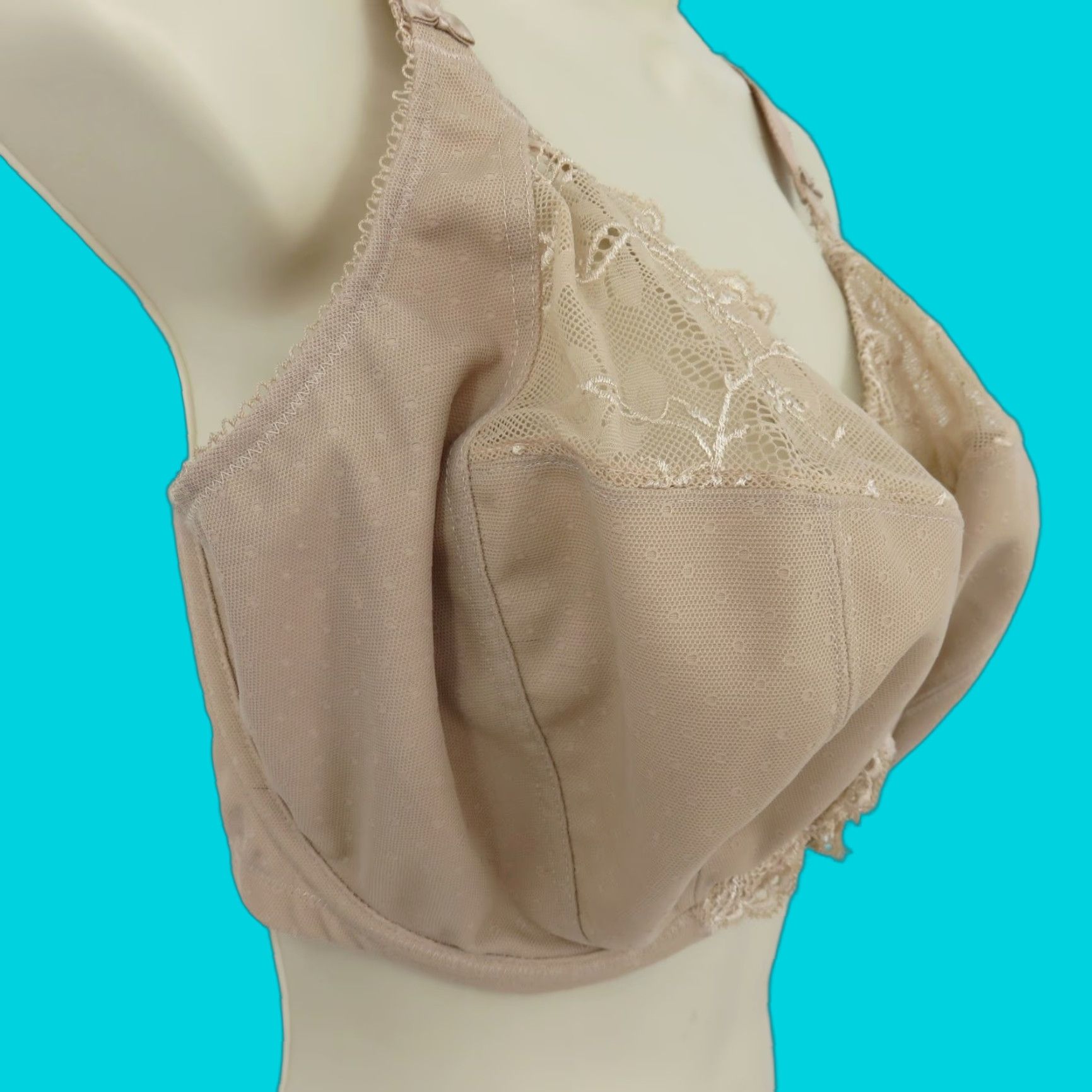 Vintage Elomi Bra 36L Meredith Style 4440 Stretch Lace Banded Underwire Unlined Womens Size ONE SIZE - 1 Thumbnail