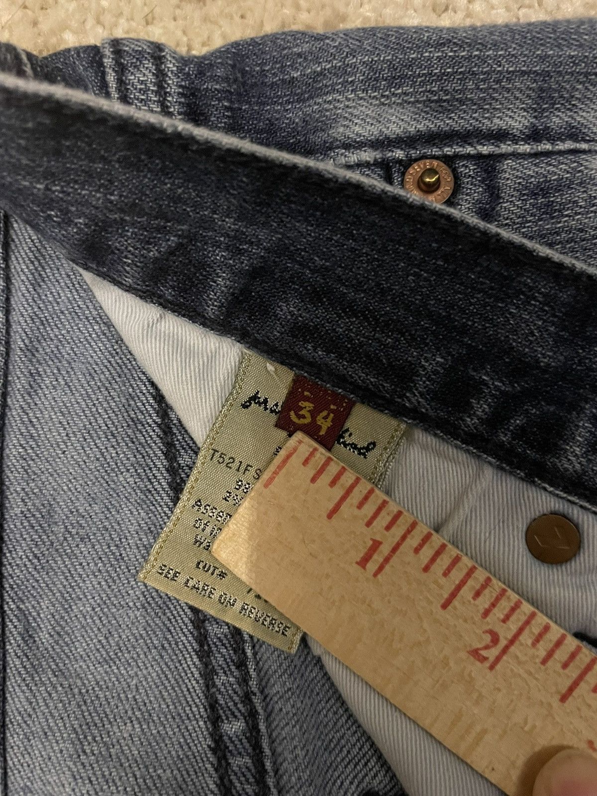 7 For All Mankind Distressed Bootcut Low Rise Denim Size US 34 / EU 50 - 4 Thumbnail