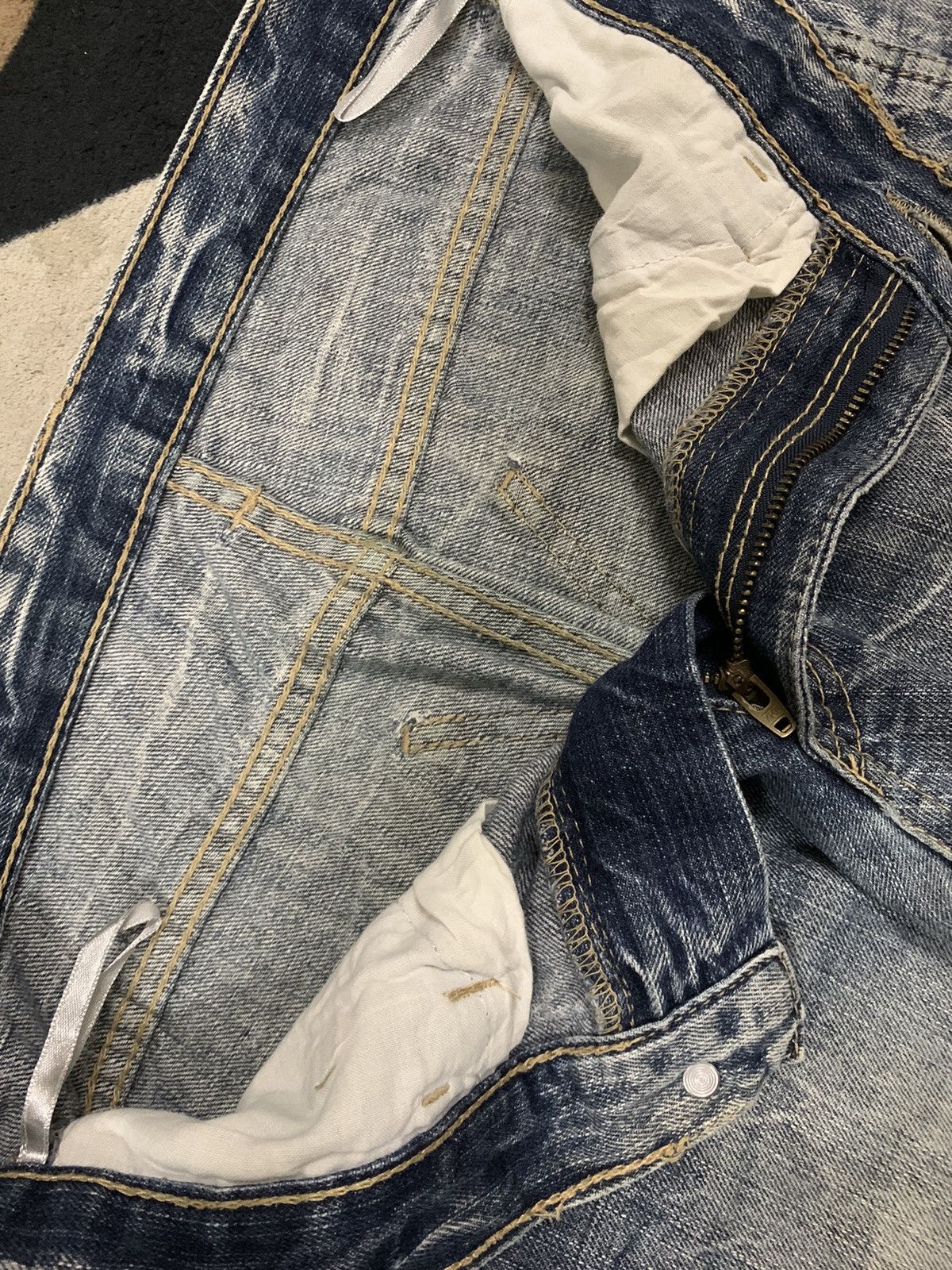 Beauty Beast Vintage Japanese Brand Crack Wash Distressed Carpenter Jeans Size US 31 - 19 Thumbnail