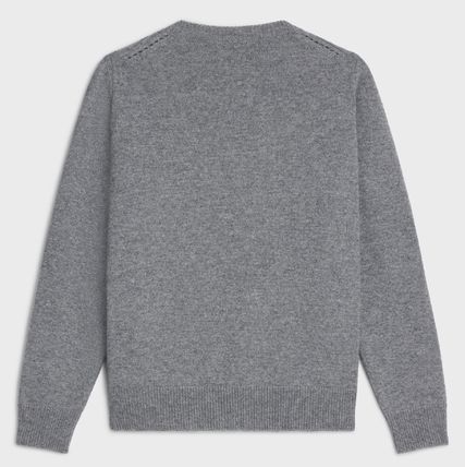 Celine o1w1db10125 2A11K207O Triomphe V-Neck Sweater in Grey Size XS / US 0-2 / IT 36-38 - 2 Thumbnail