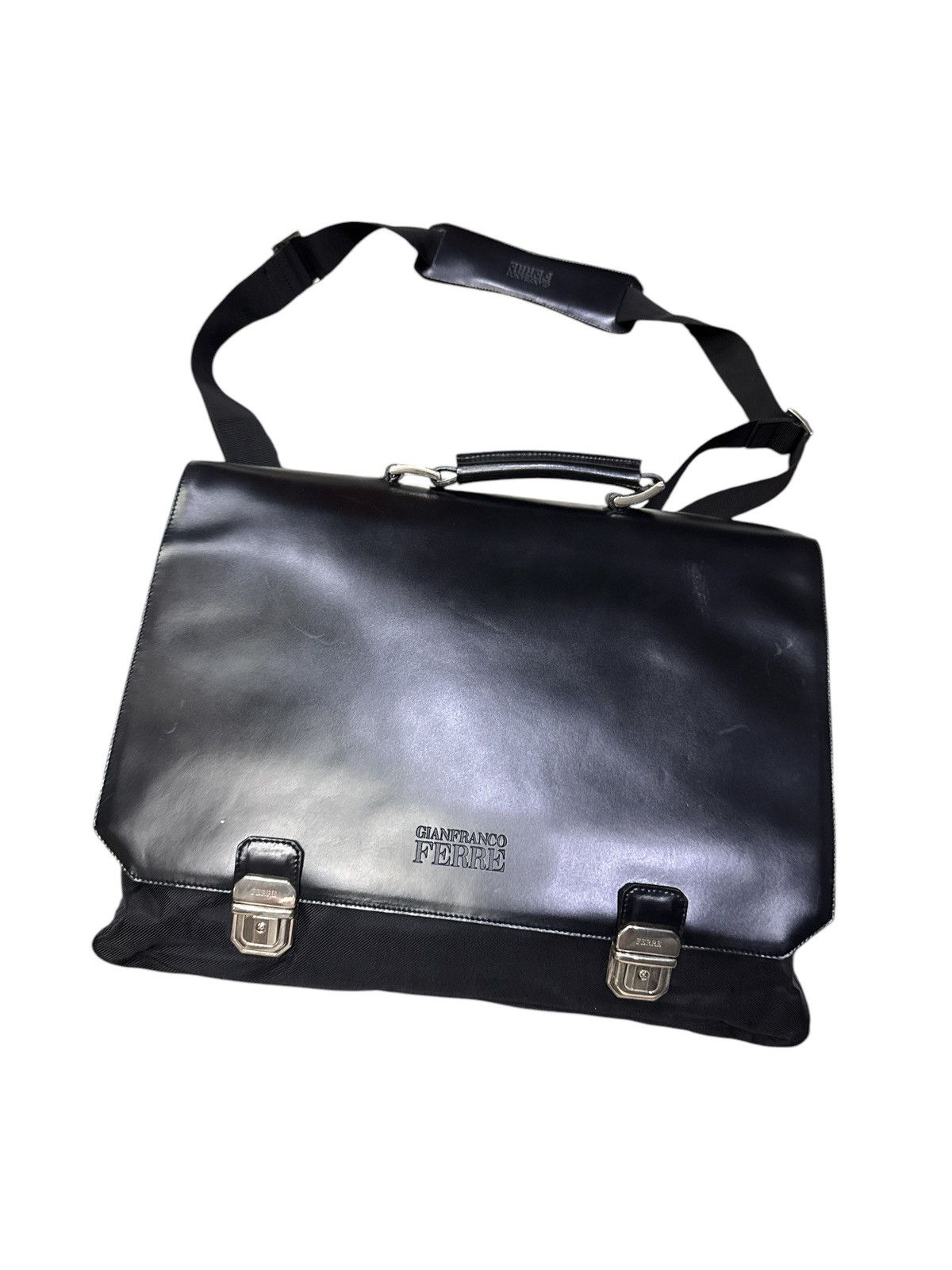 Gianfranco Ferre GIANFRANCO FERRE LEATHER TRIM BRIEFCASE MESSENGER BAG Size ONE SIZE - 2 Thumbnail