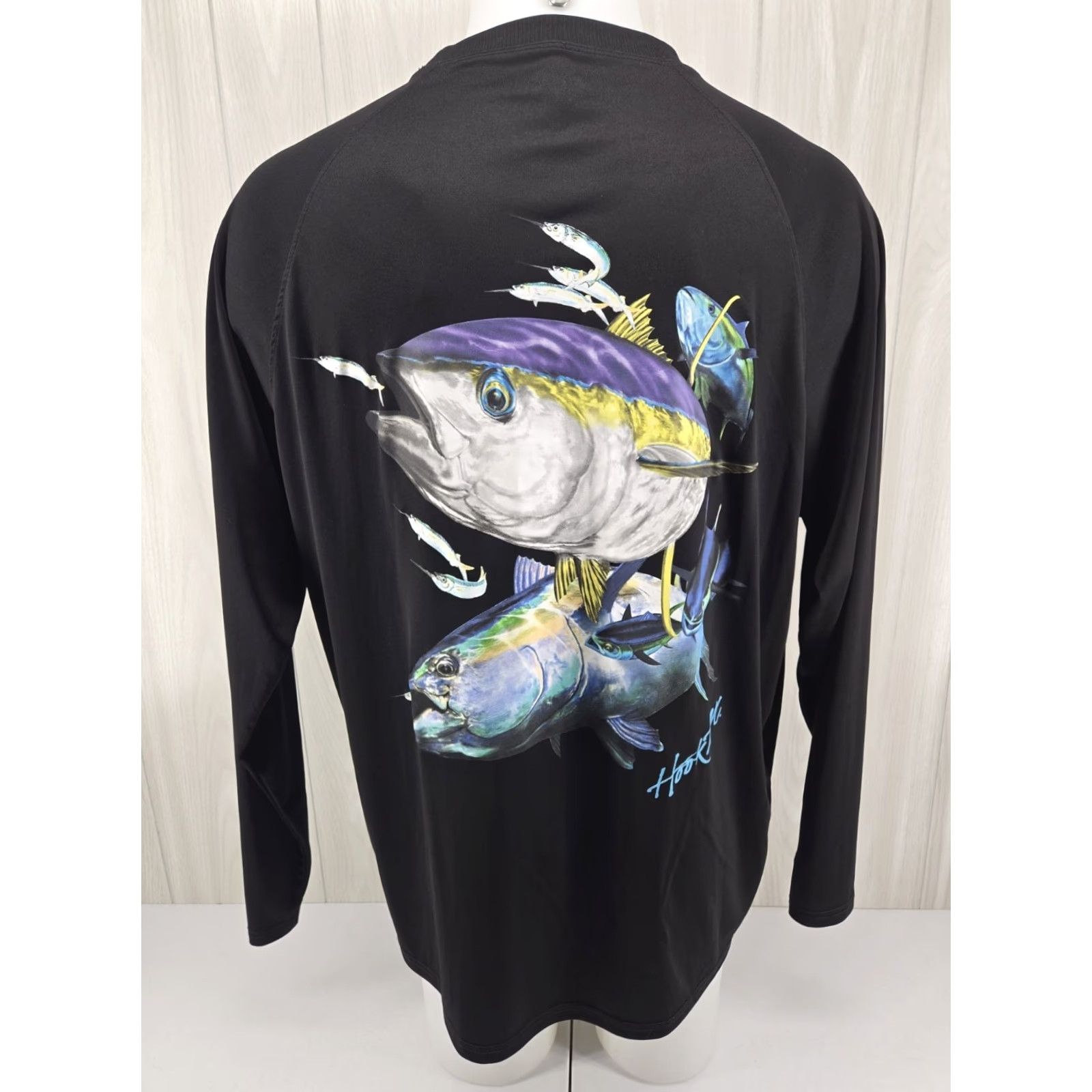 Vintage Bimini Bay Graphic Tee Men XL Black Fishing Polyester Pullover Long Sleeve Tee Size US XL / EU 56 / 4 - 2 Thumbnail