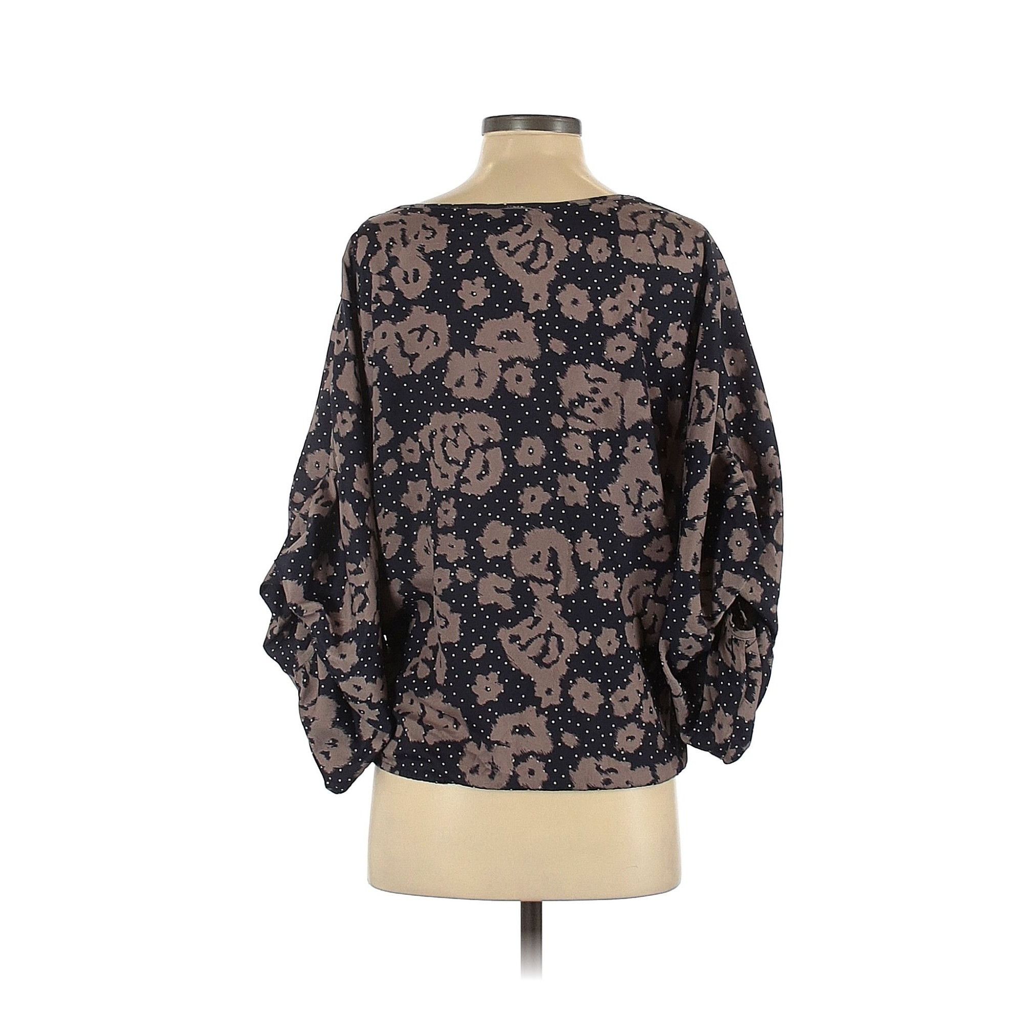 Other Sunday in Brooklyn Black Brown Ruched Waist Line 3/4 Sleeves Size S / US 4 / IT 40 - 2 Thumbnail