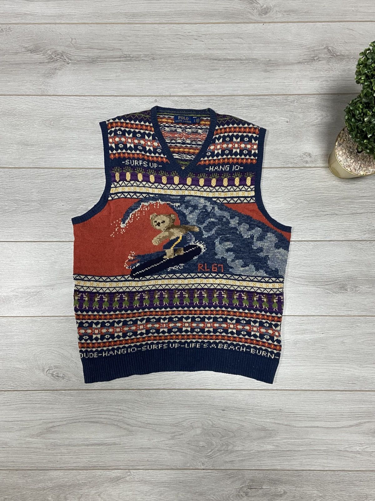 Polo Ralph Lauren Polo Ralph Lauren Vest Isle Bear Surfer Hawaii linen Silk Size US L / EU 52-54 / 3 - 1 Thumbnail