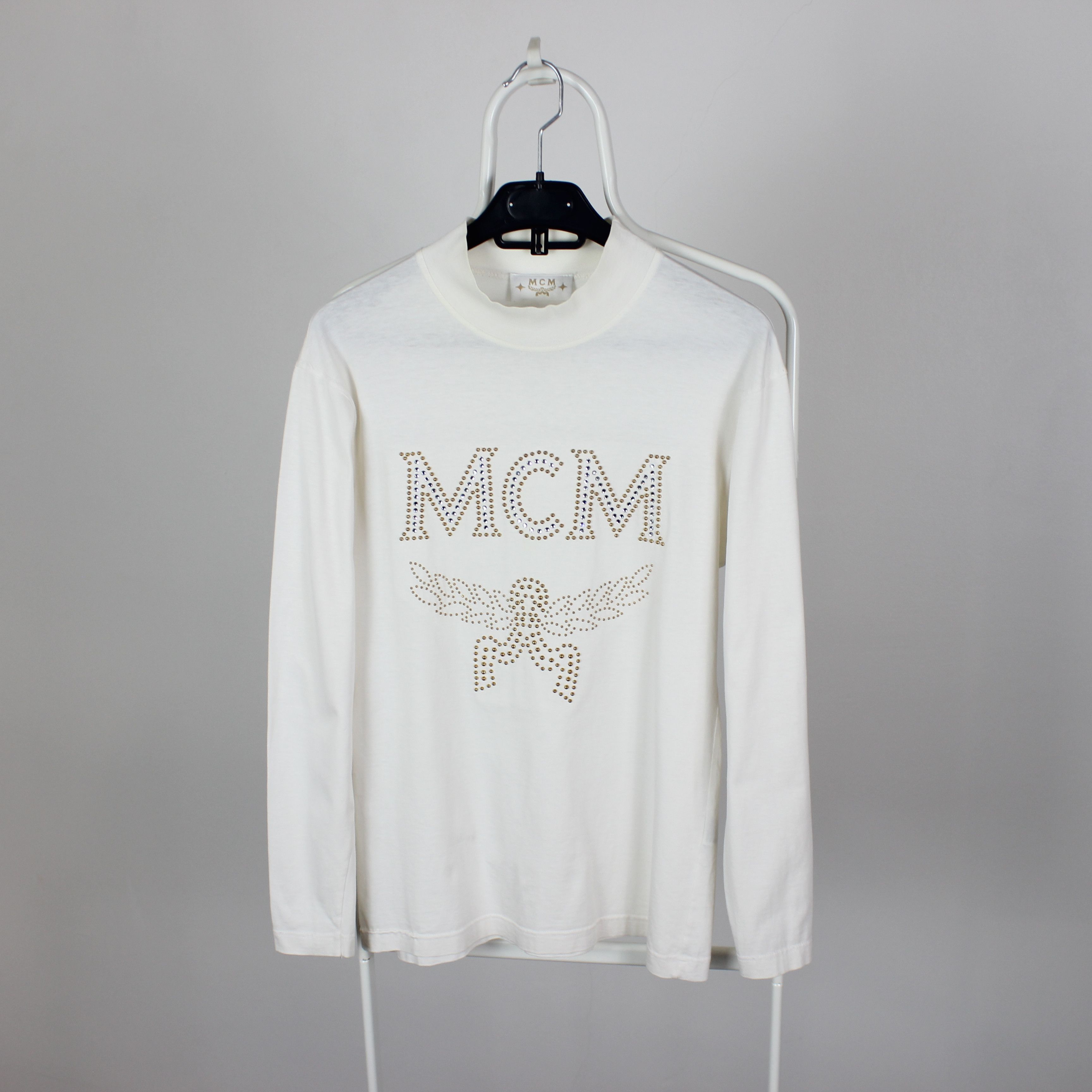 MCM Mcm jumper men big logo centr M L white Size L / US 10 / IT 46 - 8 Thumbnail