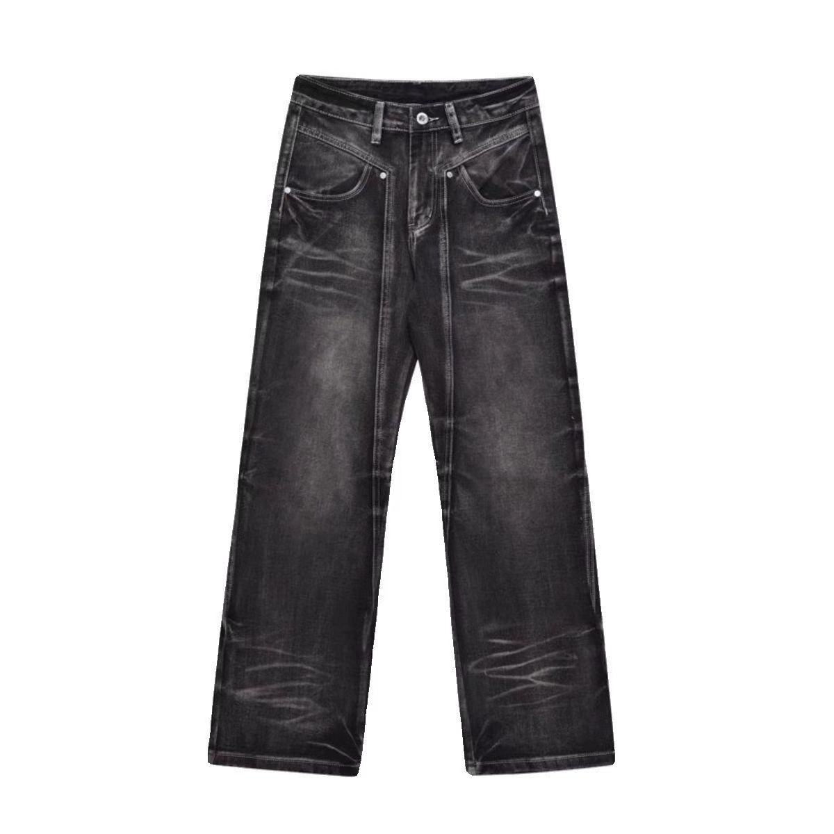 Japanese Brand × Vintage Washed Black Distressed Loose Hip Hop Jeans Size US 32 / EU 48 - 5 Thumbnail