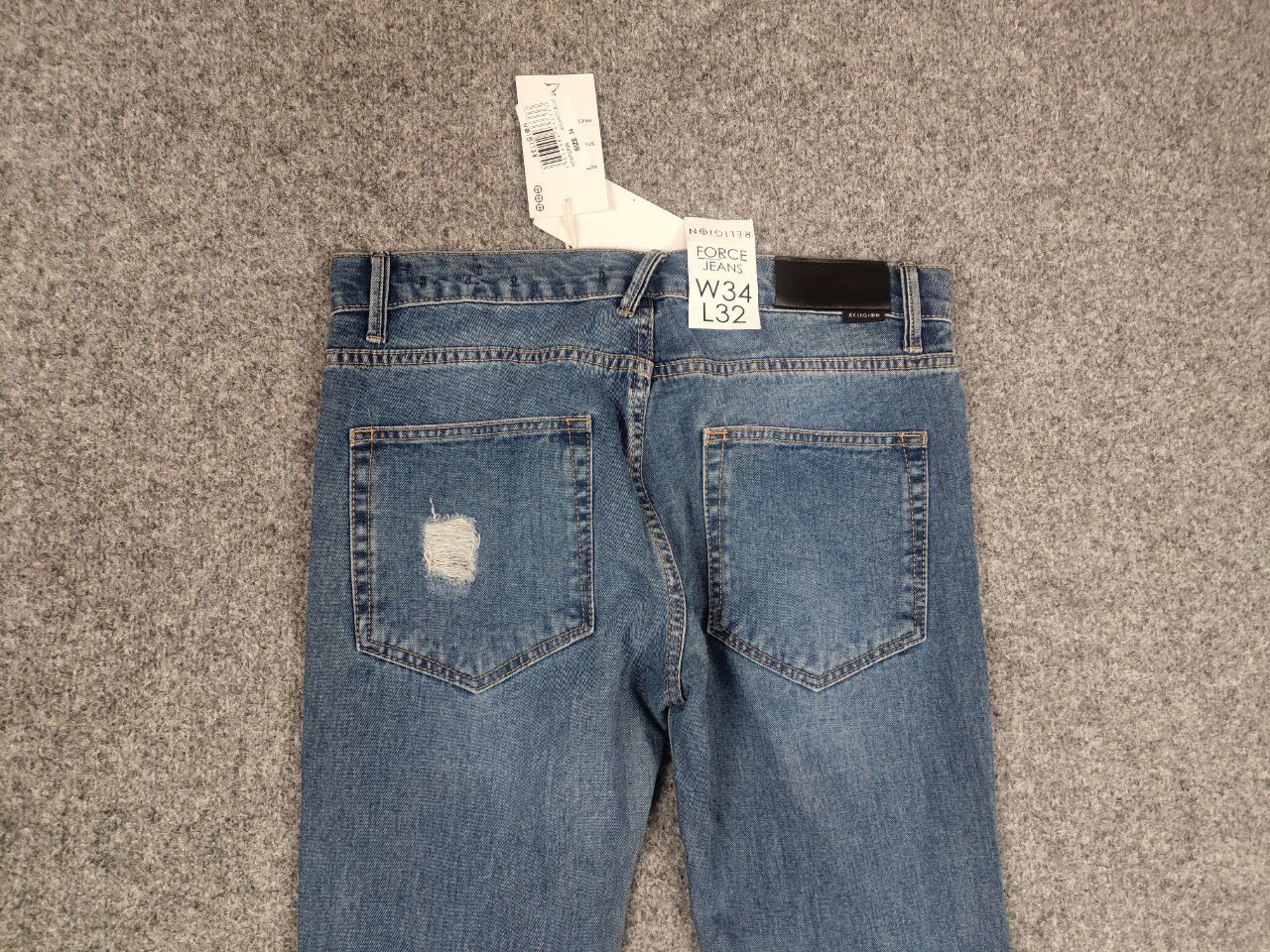If Six Was Nine Religion New Atlantic Blue Force Distressed Denim Zip jeans Size US 34 / EU 50 - 11 Thumbnail
