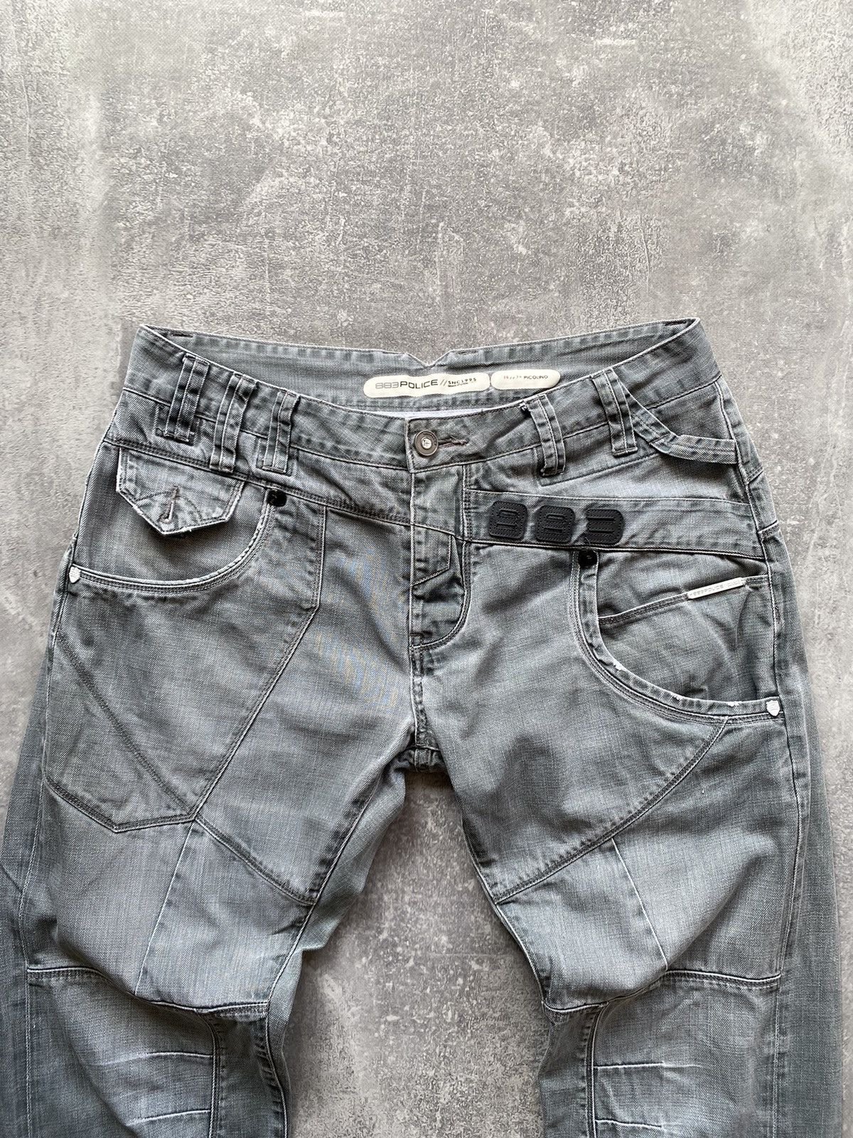 Japanese Brand Police 883 Y2K Cinch Back Jeans Size US 36 / EU 52 - 5 Thumbnail