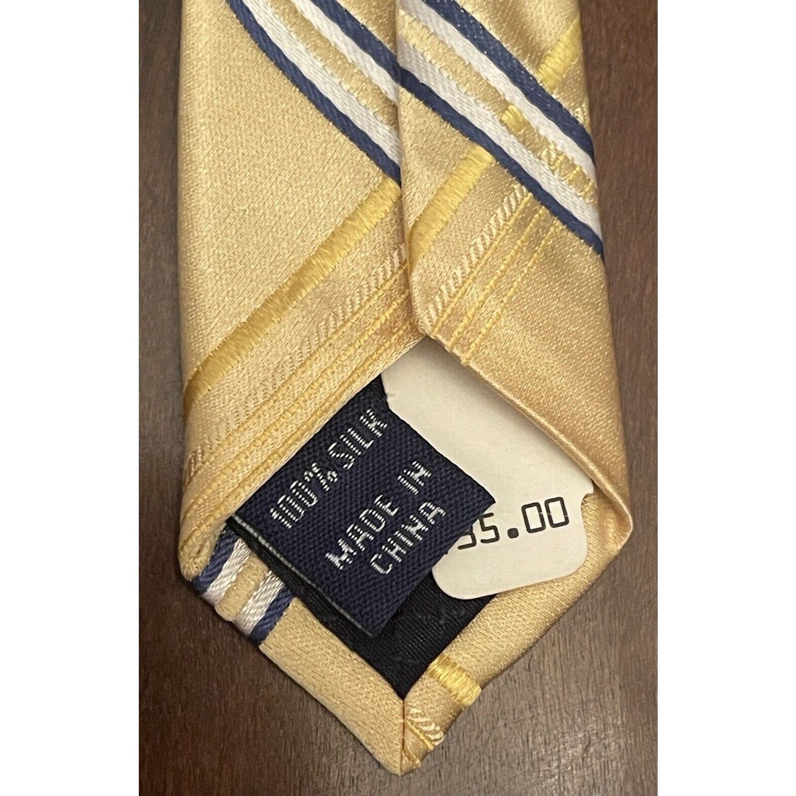 Jones New York Jones New York Gold Blue 100% Silk Made In China Size ONE SIZE - 7 Thumbnail
