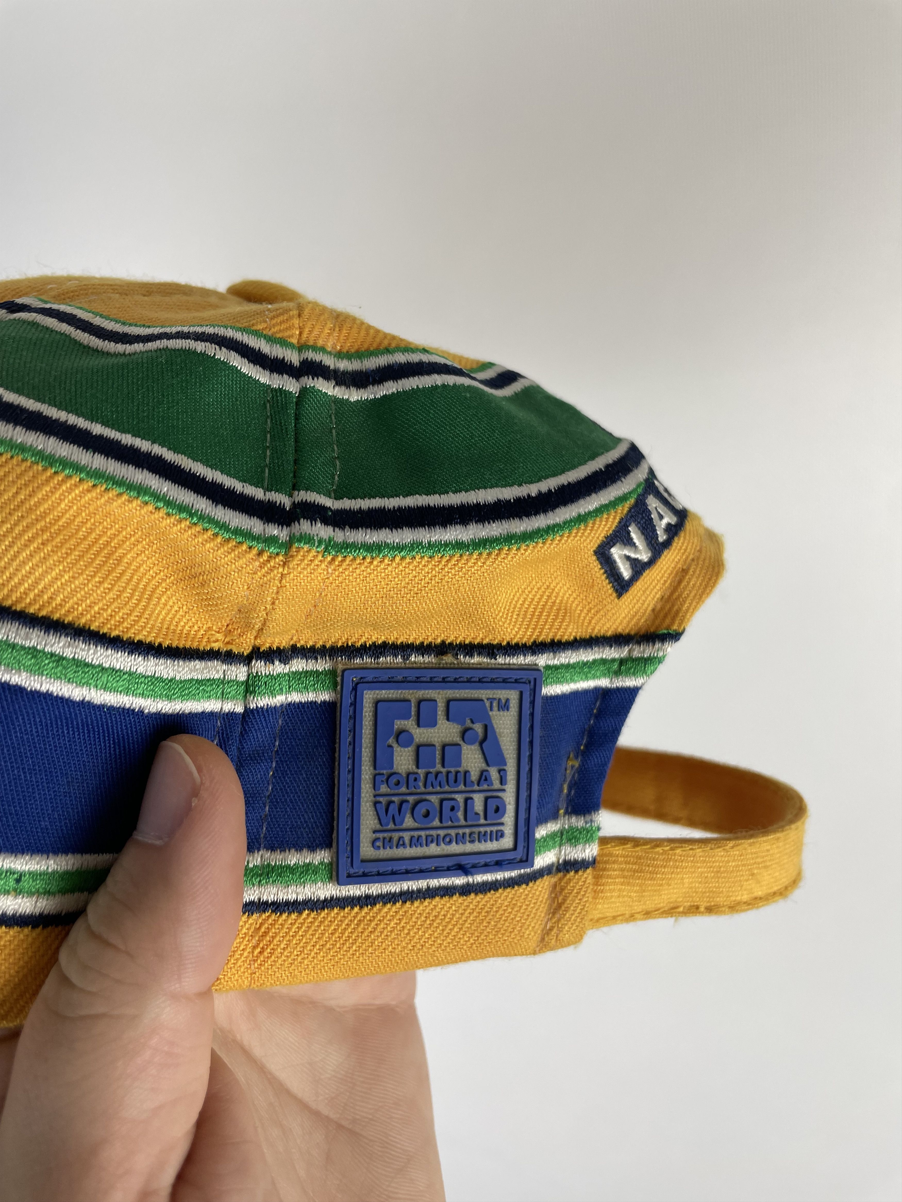 Vintage 80s Vintage Ayrton Senna F1 Lotus Racing Team Embroidery Cap Size ONE SIZE - 5 Thumbnail