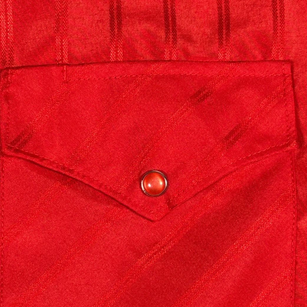 Vintage VINTAGE White Horse Western Shirt Adult LARGE Red Striped Sheen Cowboy 90s Shirt Mens Snaps Cuffed Long Sleeve Size US L / EU 52-54 / 3 - 4 Thumbnail