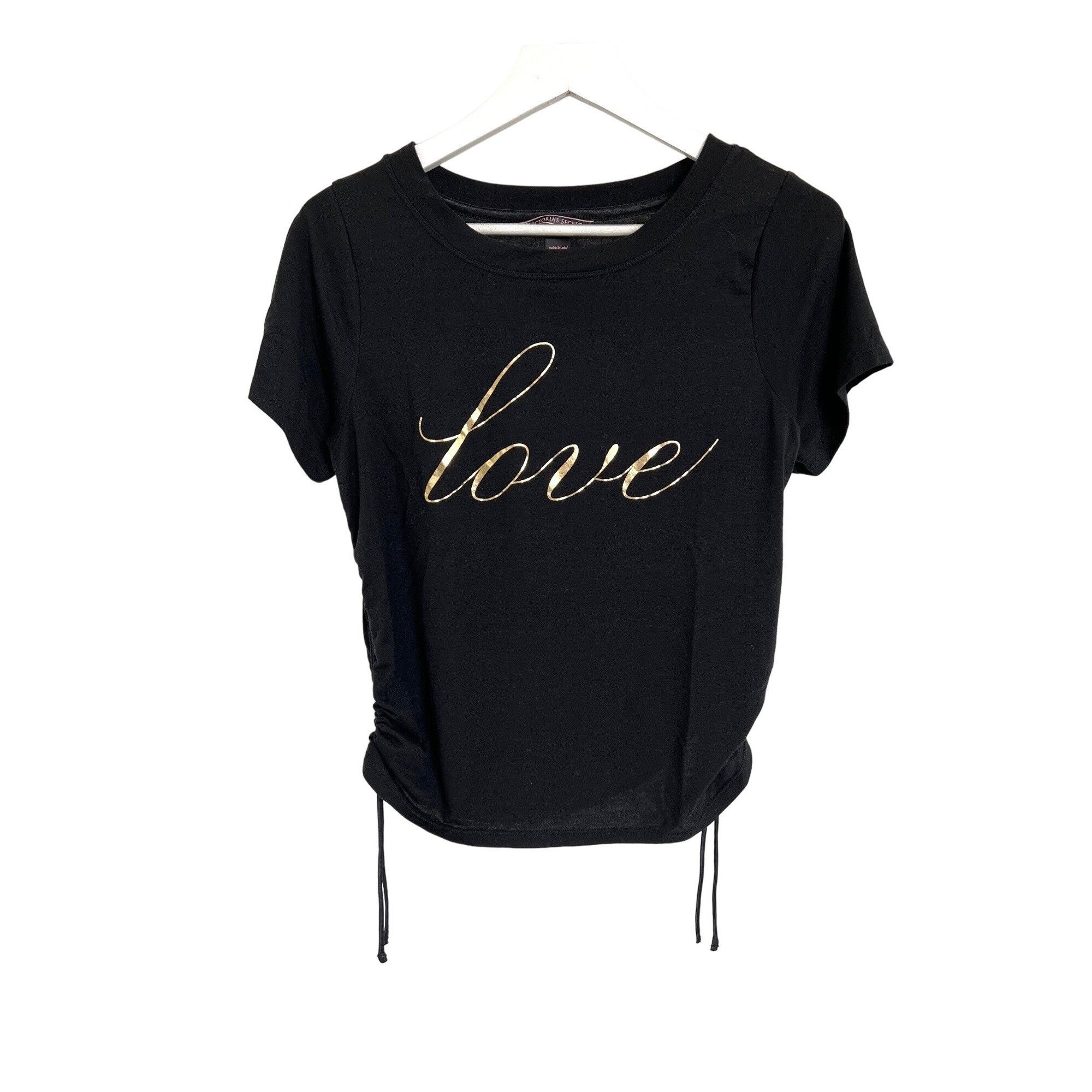 Victoria's Secret Victorias Secret Love Lounge Top Black Gold Foil Graphic Size XS / US 0-2 / IT 36-38 - 1 Thumbnail