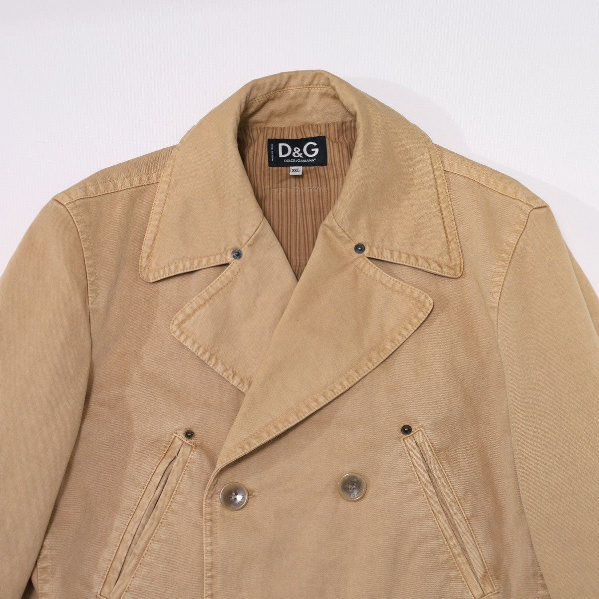 Dolce & Gabbana Dolce Gabbana Denim Double Breasted Coat Jacket Safari Size US XXL / EU 58 / 5 - 9 Thumbnail
