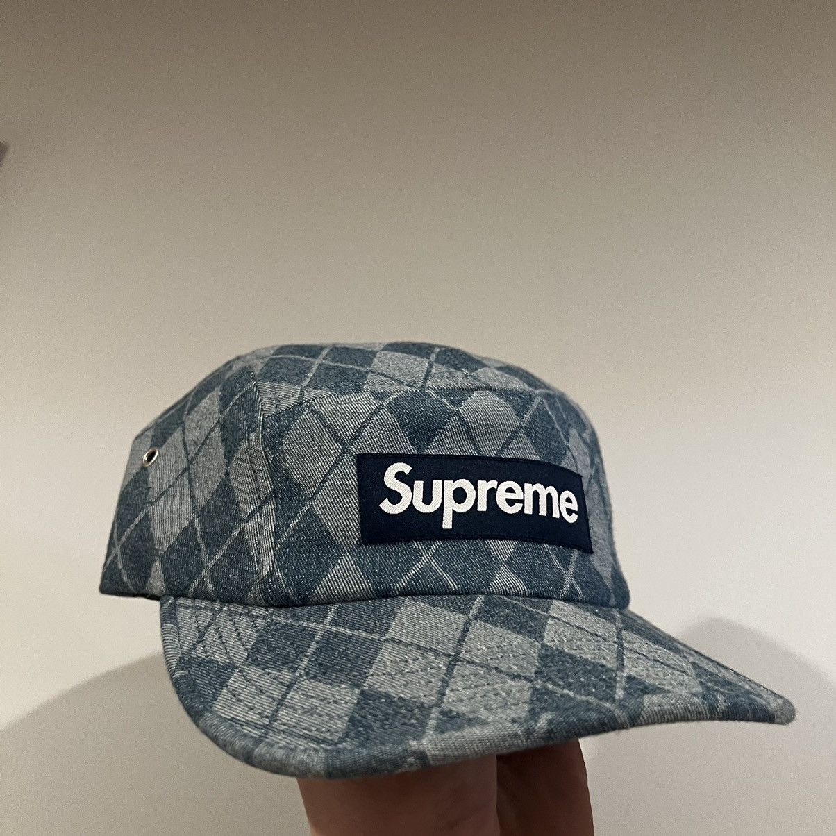 Supreme Supreme Denim Argyle Camp Cap Size ONE SIZE - 6 Thumbnail