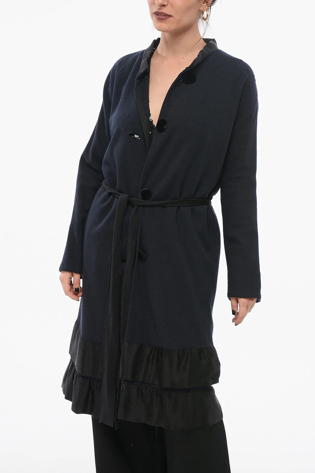 Lanvin og1mm0426 Wool Coat in Blue Size XS / US 0-2 / IT 36-38 - 1 Thumbnail