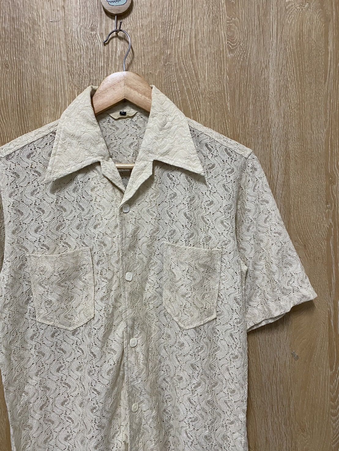 Handmade Vtg Lace Shirt Size US M / EU 48-50 / 2 - 2 Thumbnail