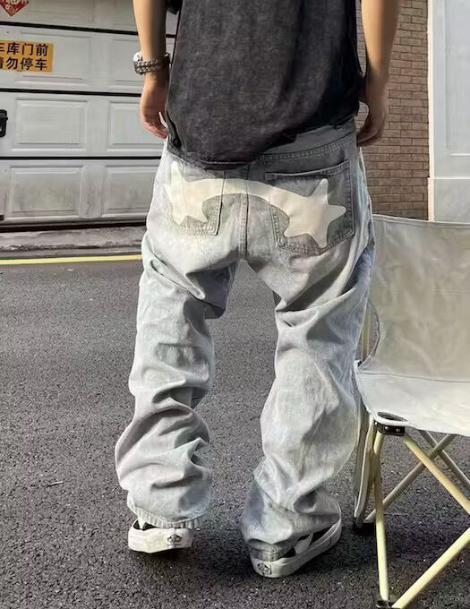 image of Vintage Streetwear Baggy Punk Jeans in Blue, Men's (Size 30)