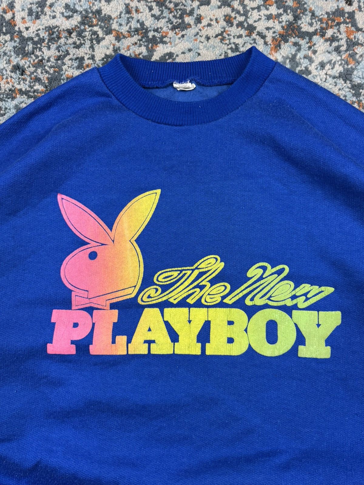 Playboy × Vintage Rare Vintage 80s The New Playboy rainbow logo sweatshirt Size US L / EU 52-54 / 3 - 4 Thumbnail