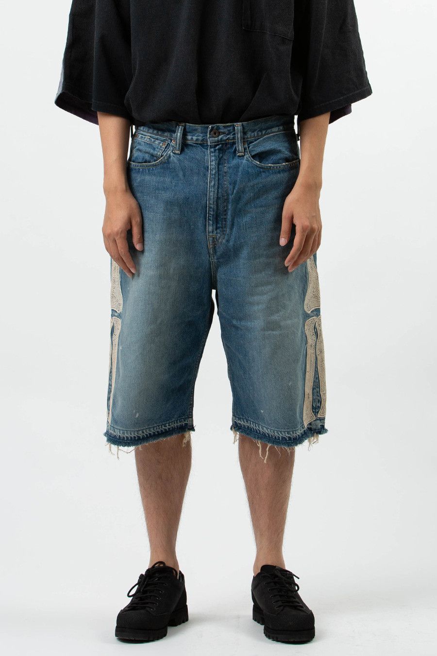 Kapital KAPITAL 14oz denim shorts short pants bone Skeleton indigo Size US 36 / EU 52 - 11 Thumbnail