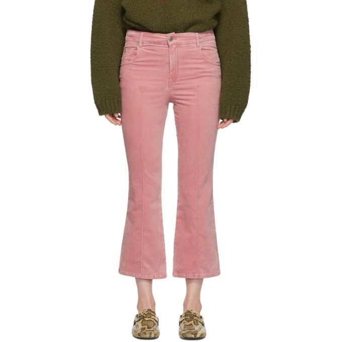 Isabel Marant Isabel Marant Etoile Pink Anyree Velvet Trousers EU 36 Size 26" / US 2 / IT 38 - 1 Thumbnail