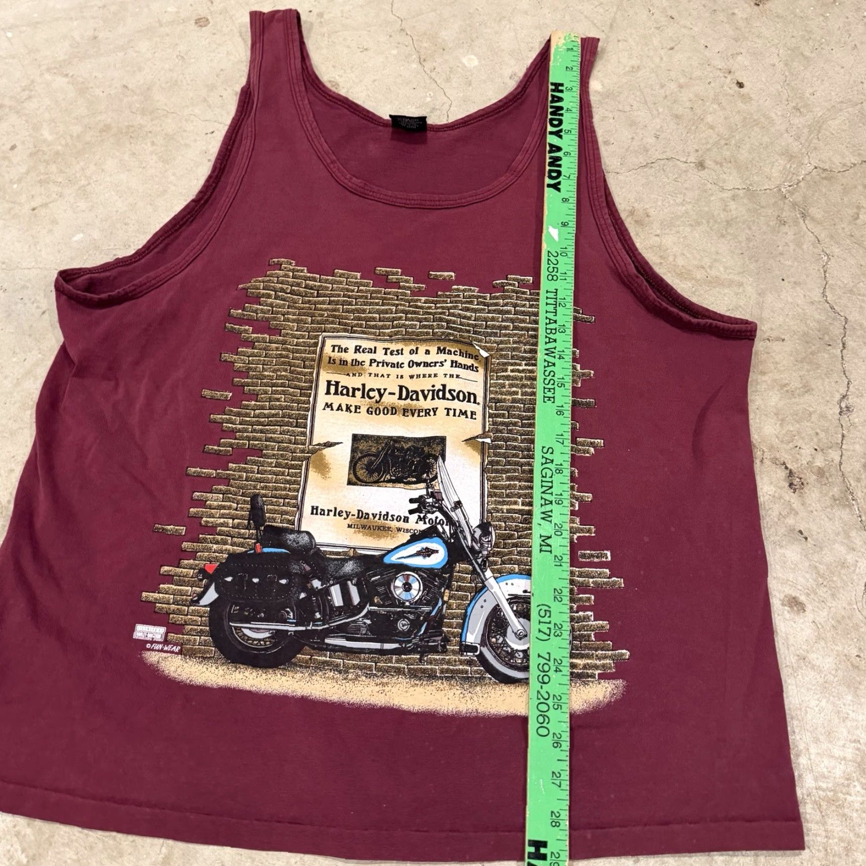 Harley Davidson VINTAGE Harley-Davidson Tank Top Shirt Mens XL Maroon Graphic SINGLE STITCH Shirt XL Mens Maroon Graphic Harley-Davidson Tank Top Size US XL / EU 56 / 4 - 6 Thumbnail