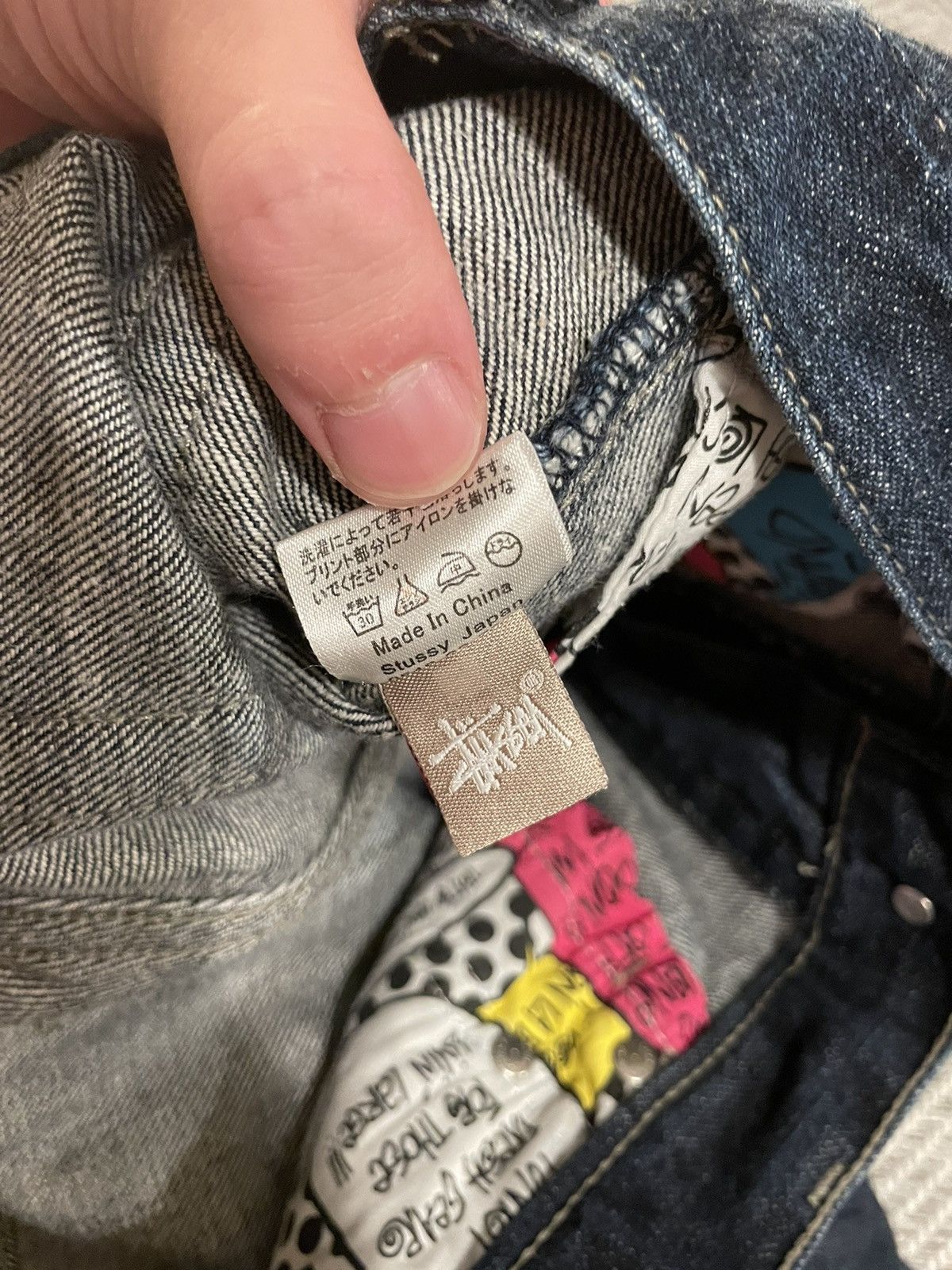 STUSSY DENIM WAHSED USED PANTS DOUBLE S