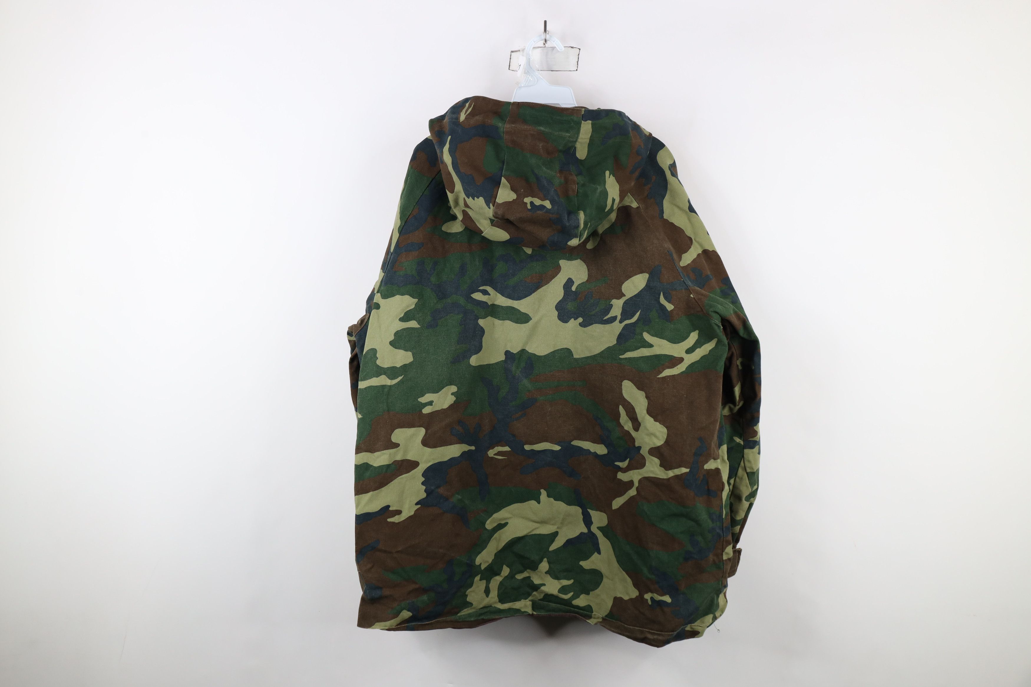 Vintage Vintage 80s 90s Streetwear Canvas Camouflage Hooded Jacket Size US L / EU 52-54 / 3 - 14 Thumbnail