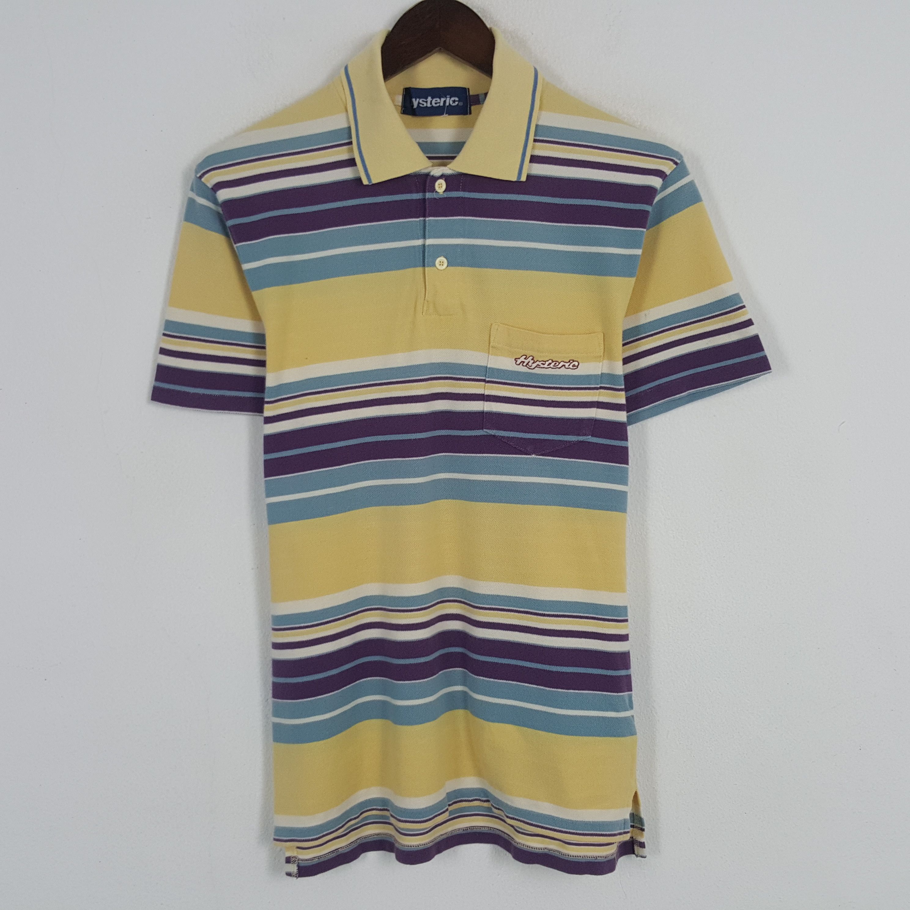 Hysteric Glamour × Vintage Vintage Hysteric Glamour Striped Custom Art Polos Shirt Size US S / EU 44-46 / 1 - 3 Thumbnail