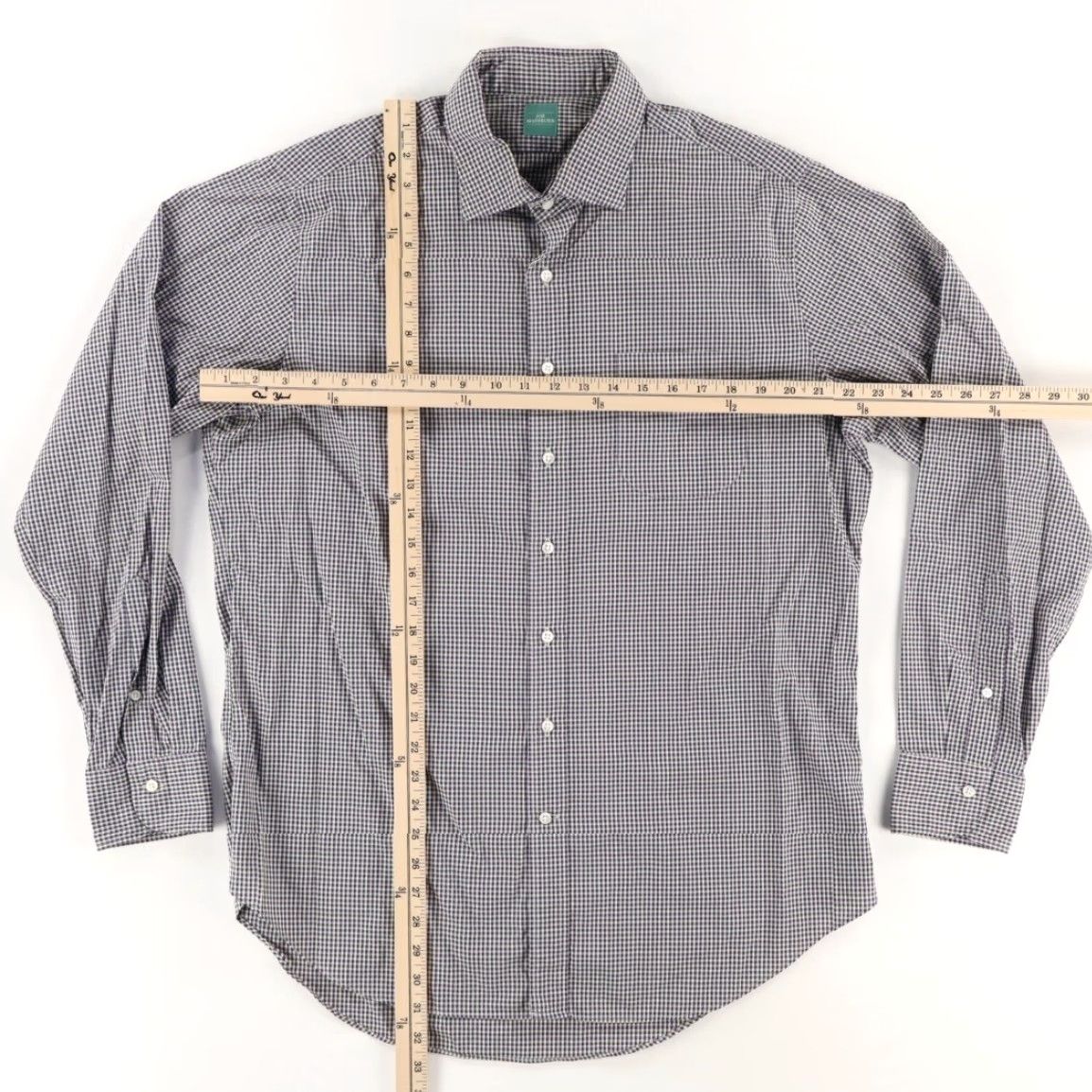 Sid Mashburn Sid Mashburn Dress Cotton Gingham Long Sleeve Button Up Shirt Navy Men's L Size 42R - 3 Thumbnail