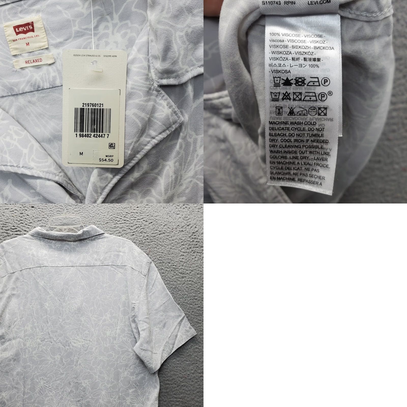 Levi's Levi's Camp Shirt Mens M Multi Floral Relaxed Fit Chest Pocket 219760121 Shirt Mens M Multicolor Floral 219760121 Size US M / EU 48-50 / 2 - 8 Thumbnail