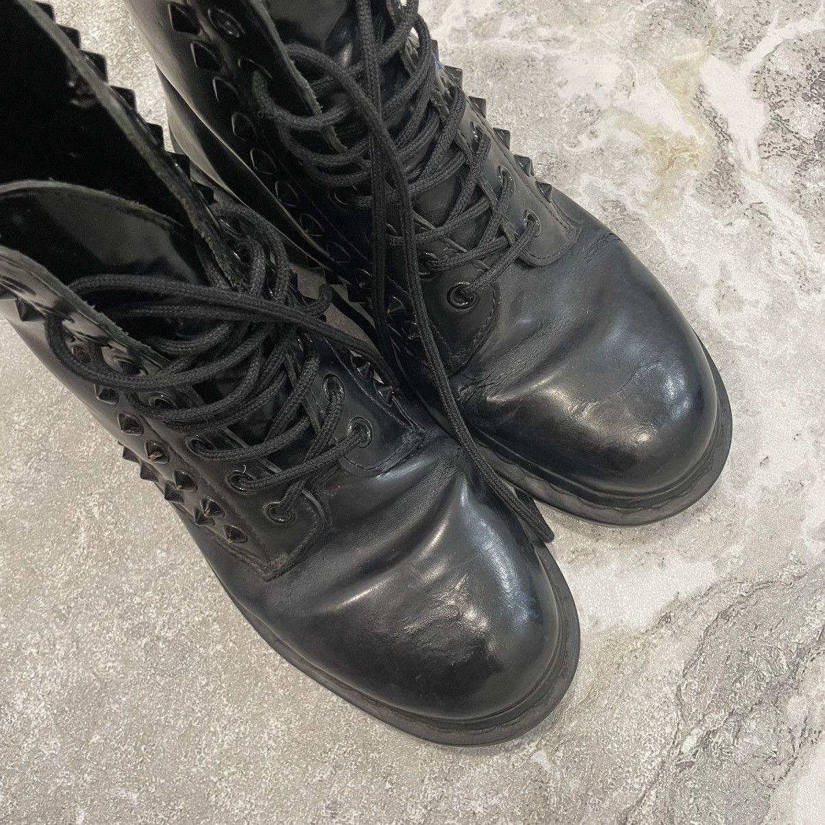 Dr. Martens × Leather Women Dr Martens Black boots shoes spikes rock Size US 7.5 / IT 37.5 - 5 Thumbnail